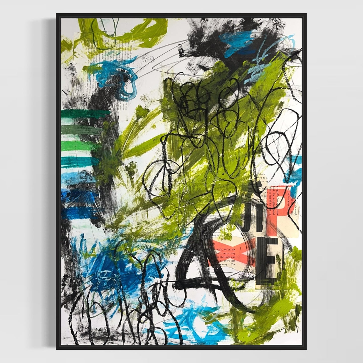 Original Mixed Media Abstract Modern Art Painting 18x24 "Goliard" Signed
