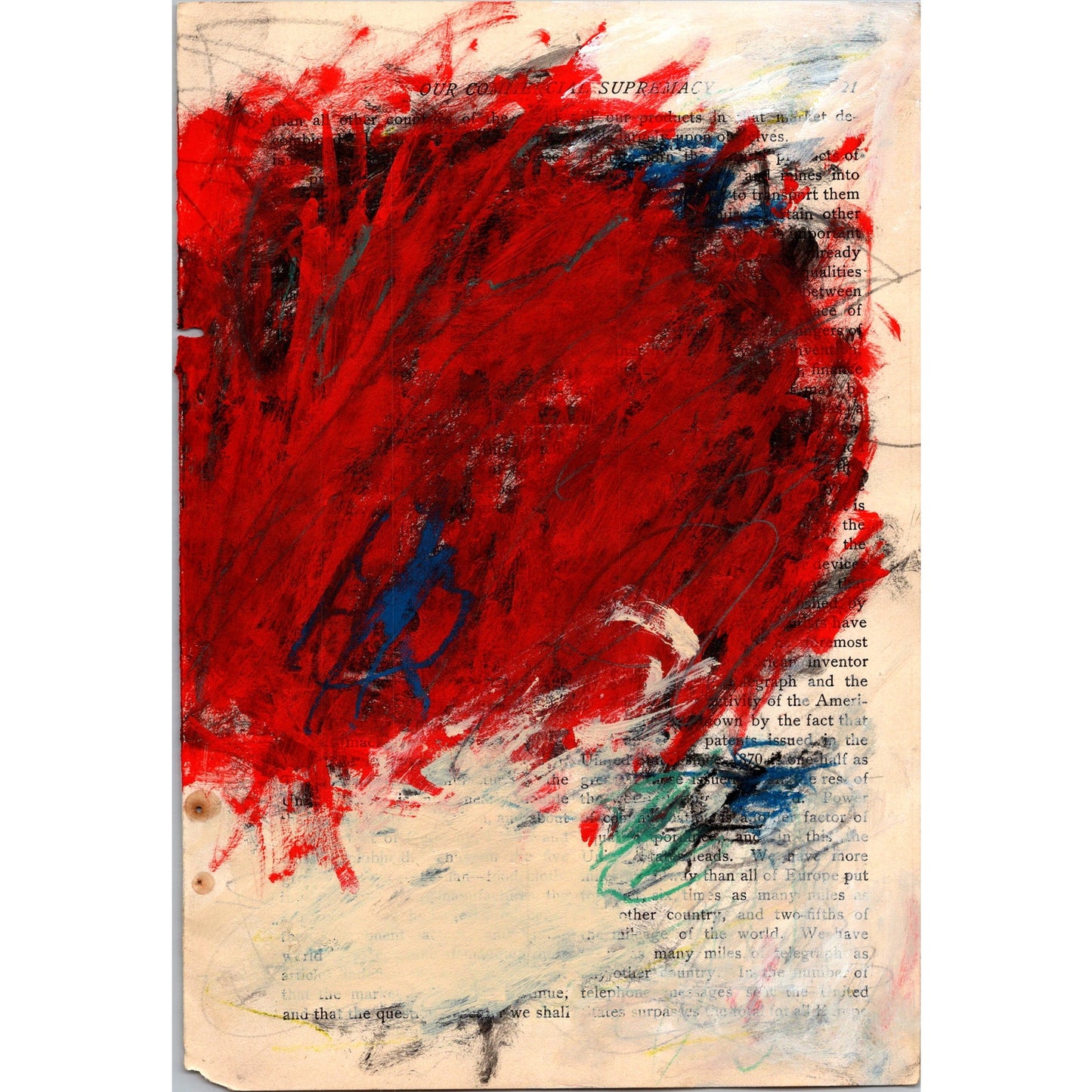 Original Abstract Modern Art Painting on Paper from 1902 Magazine #2 Signed