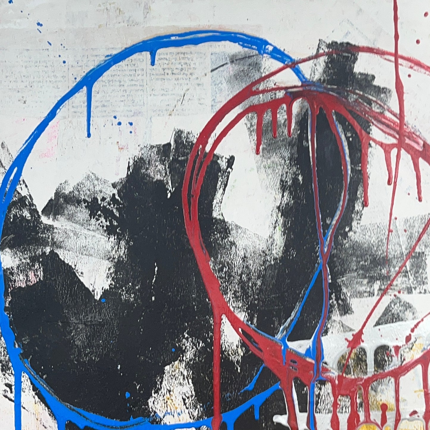 Original Mixed Media Abstract Modern Art Painting 18x24 "Miticide" Signed