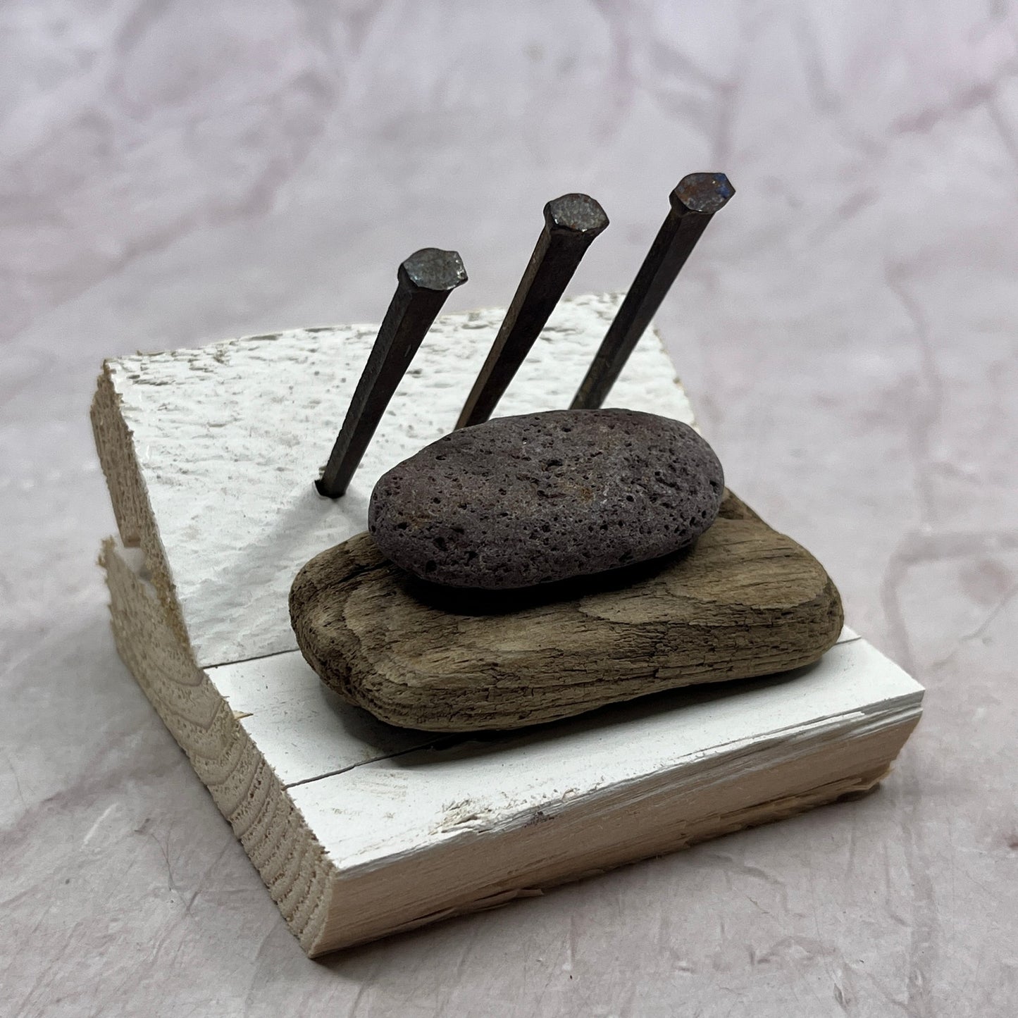 Original Minimalist Art Assemblage Sculpture 3x3x3 "North Shore Fractals #1"
