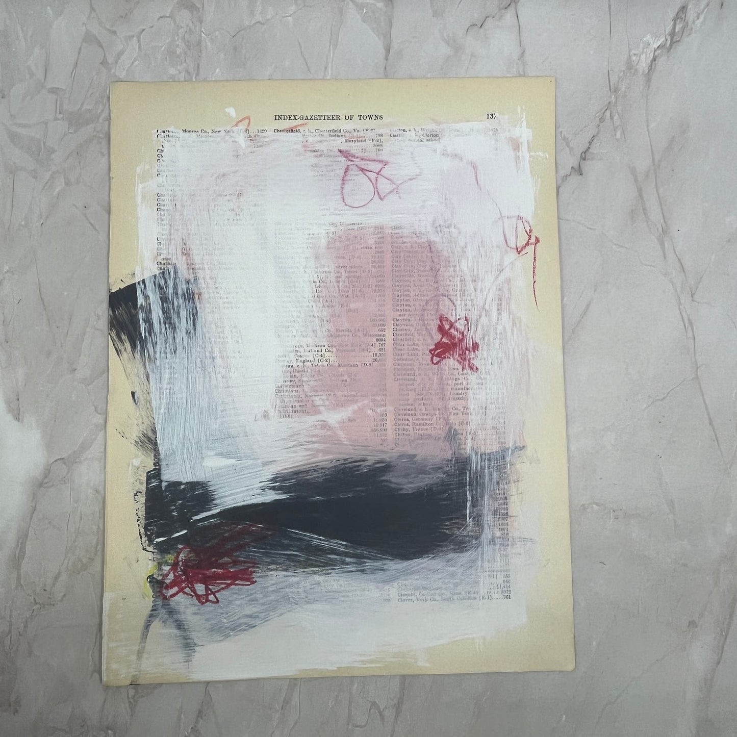 Original Mixed Media Abstract Art Painting 10x13.5” Wanderlust Series #18