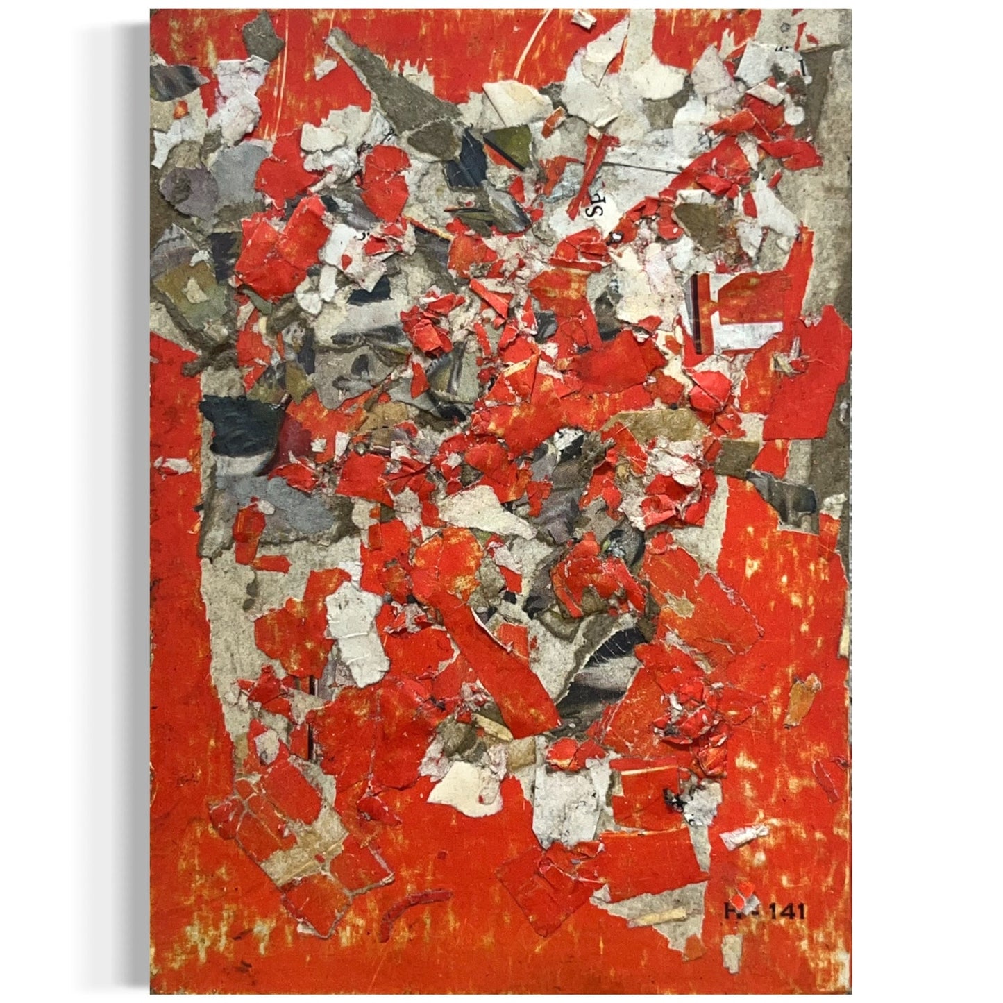 Original Abstract Modern Art Bird Painting "Birds Book I Back Cover" Signed