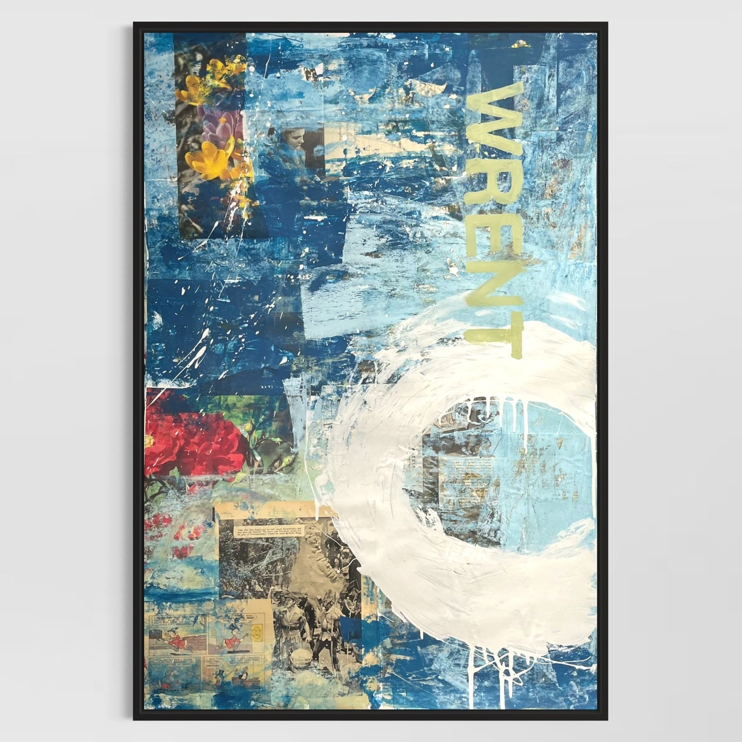Original Mixed Media Abstract Modern Art Painting 24x36 "Wrent" Signed