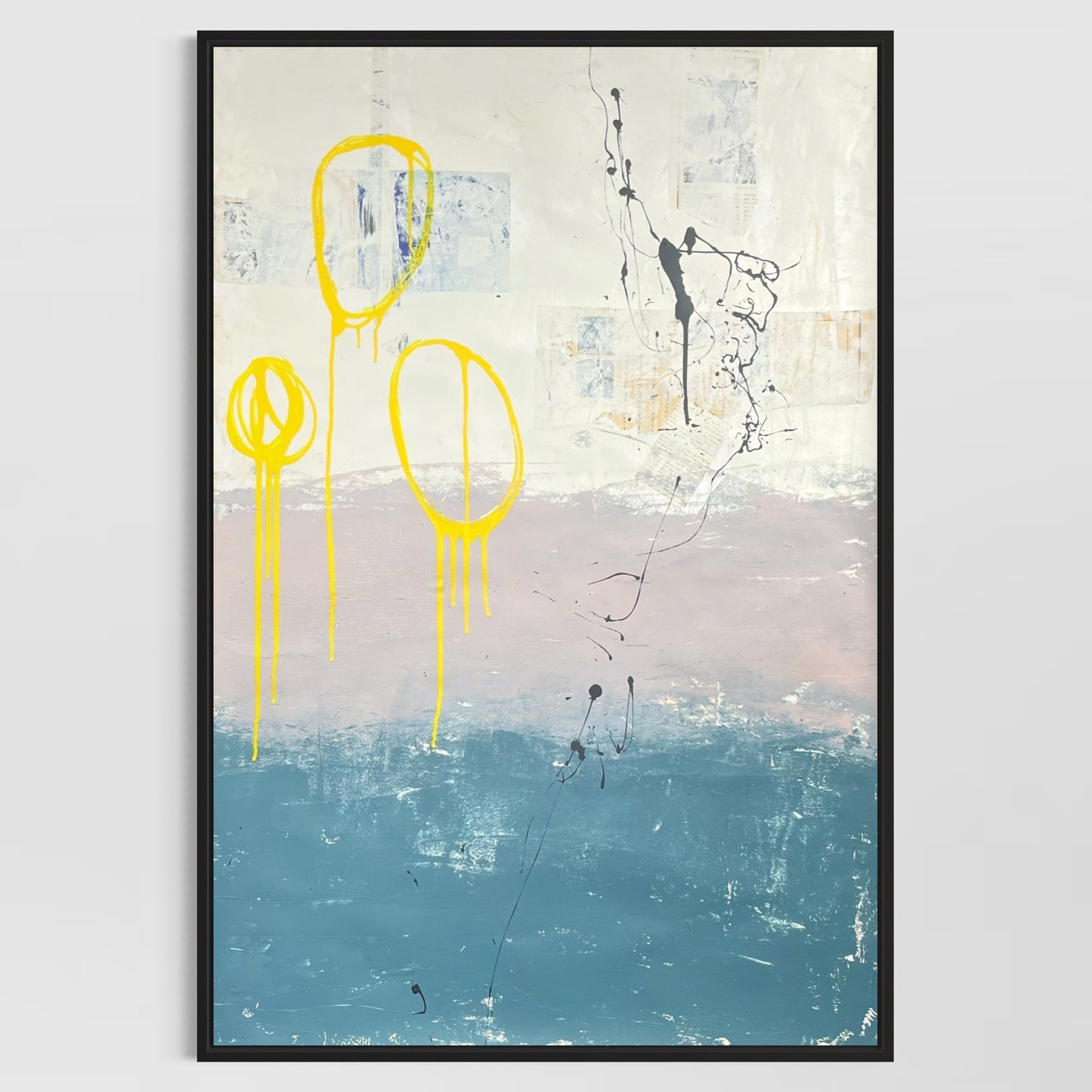 Original Mixed Media Abstract Modern Art Painting 24x36 "Chorizont" Signed