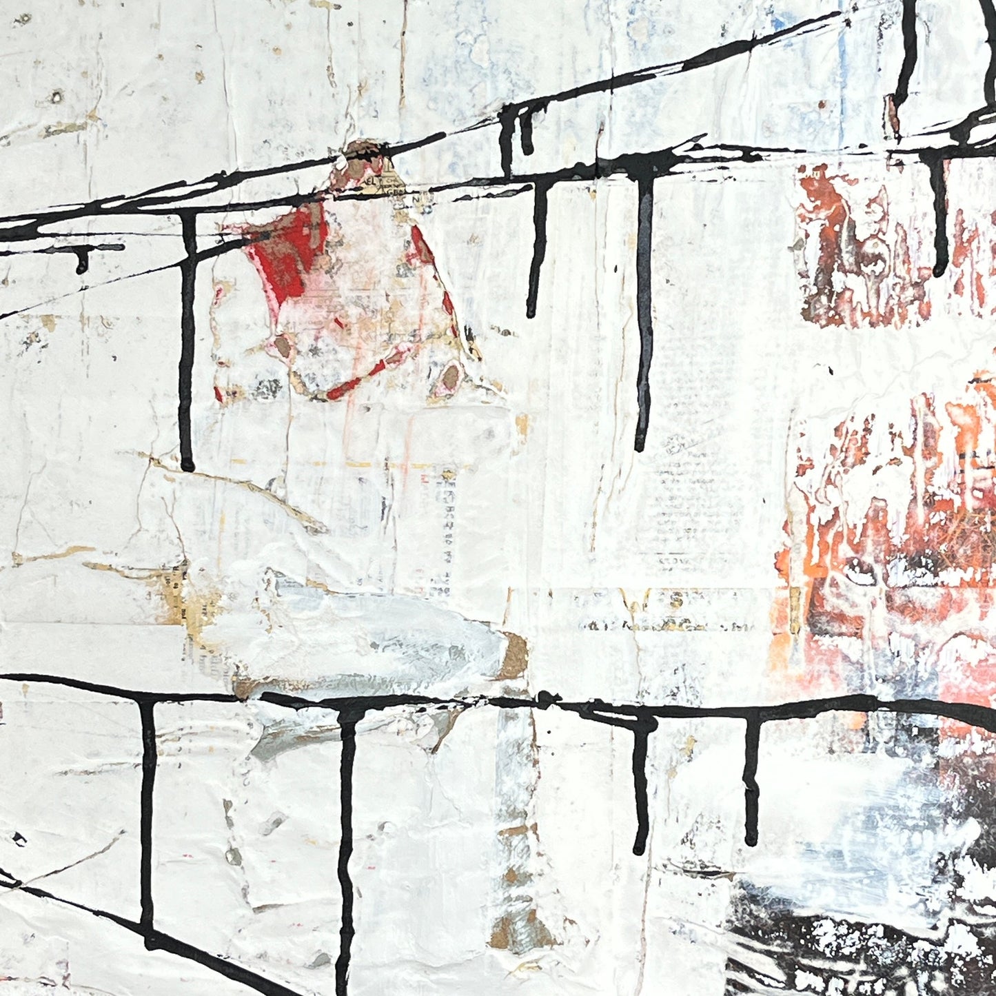 Original Mixed Media Abstract Modern Art Painting 24x36 "Dialogue" Signed