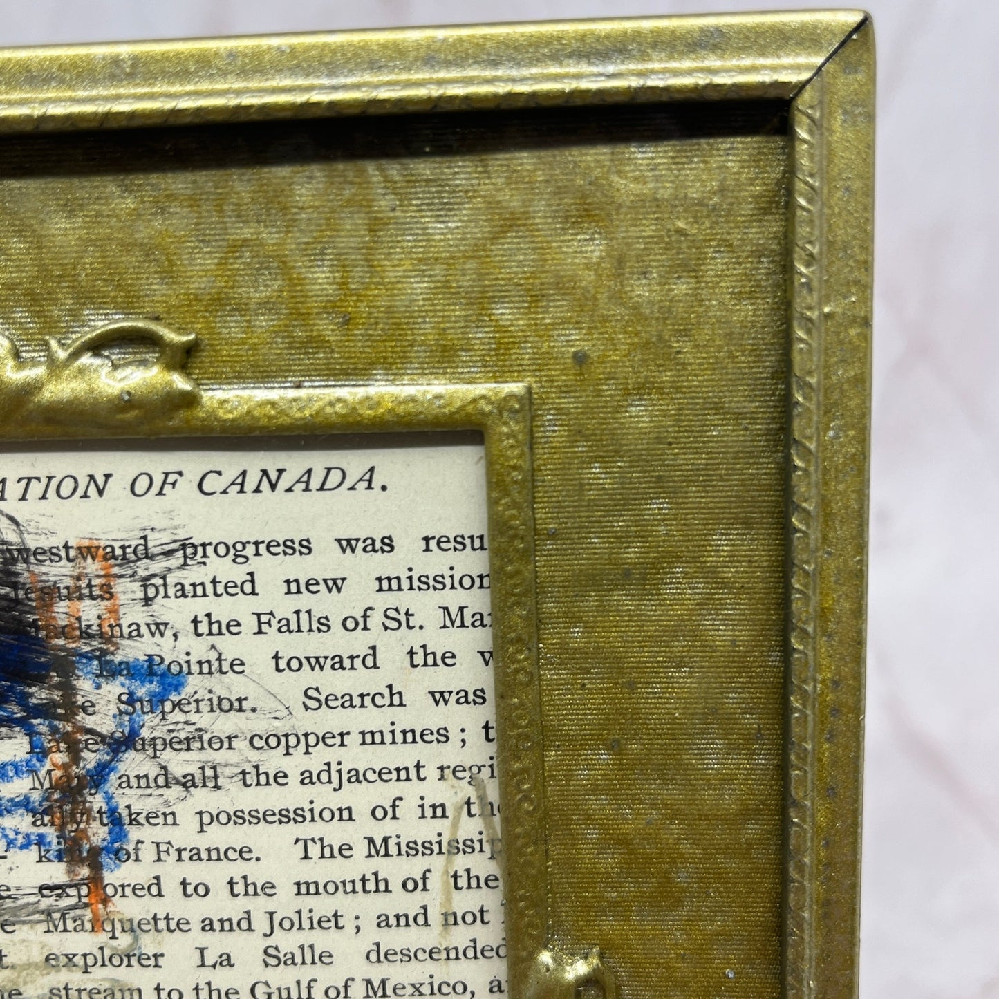 Original Framed Abstract Art Painting 6x8 "Annexation of Canada" Ti5