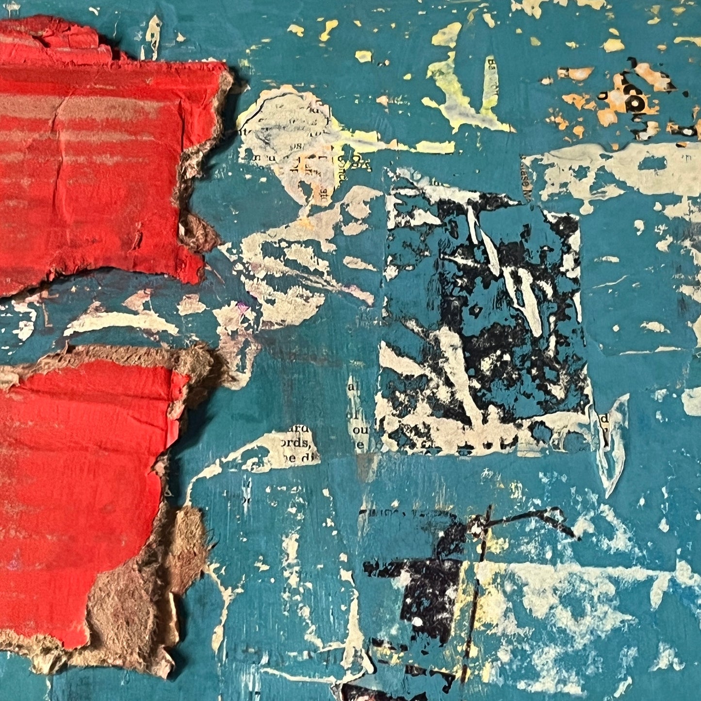 Original Mixed Media Abstract Art Collage Painting 11x14 "Cord"