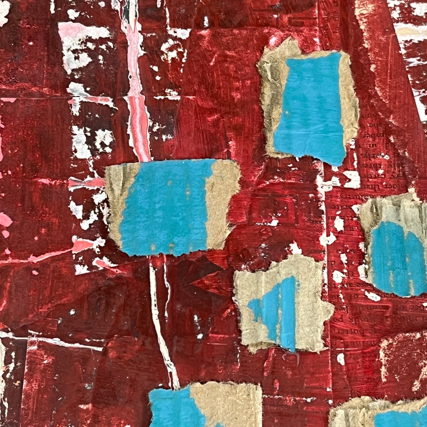 Original Framed Mixed Media Modern Art Collage Painting 12x18 "Squall"