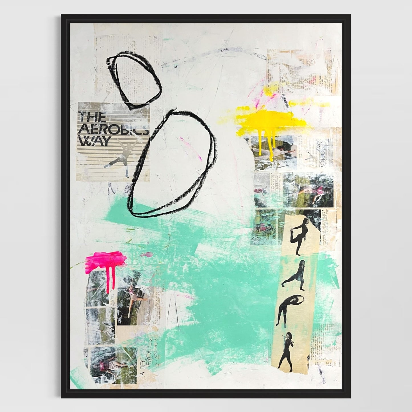 Original Mixed Media Abstract Modern Art Painting 18x24 "The Aerobics Way"