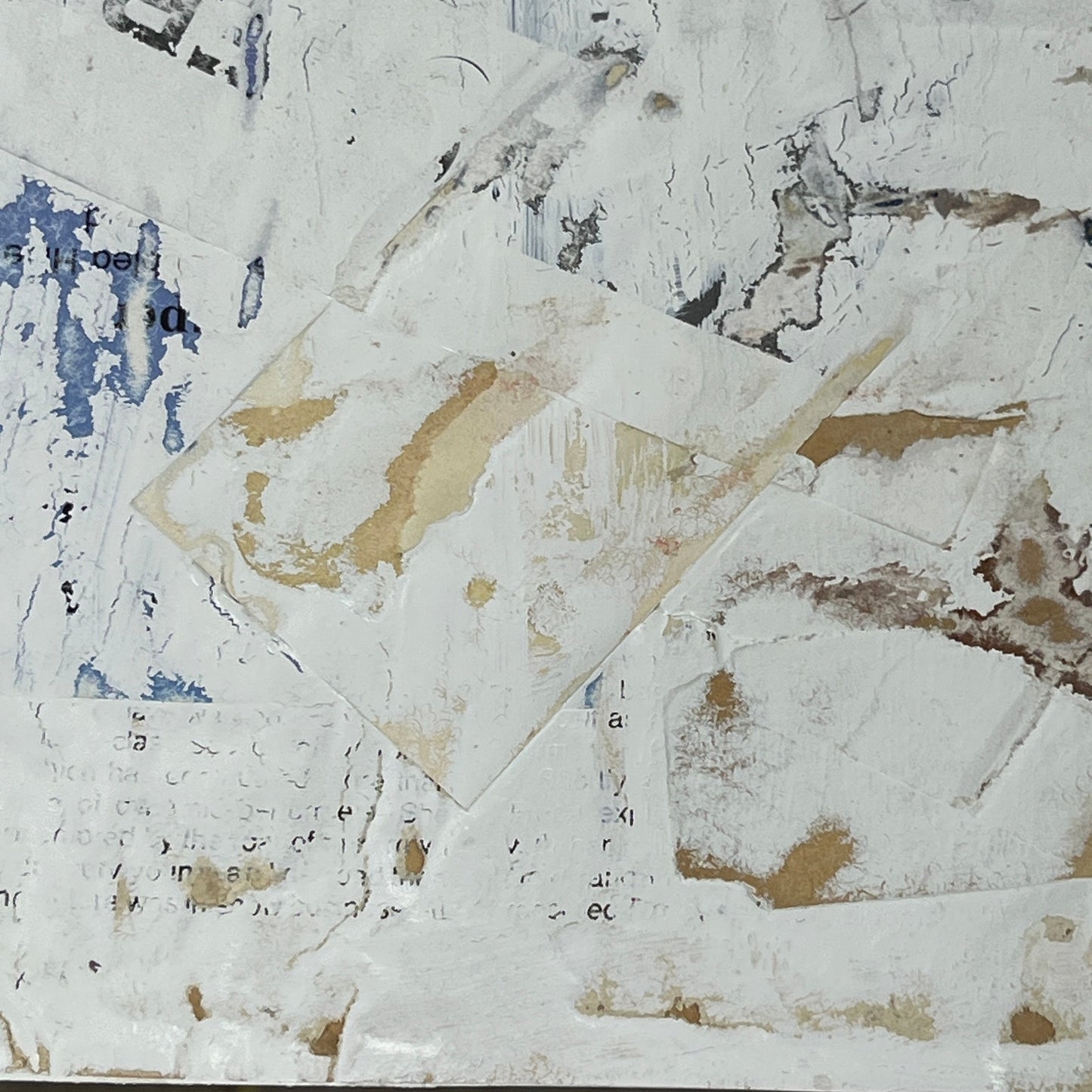 Original Framed Mixed Media Modern Art Collage Painting 12x18 "Pannage"