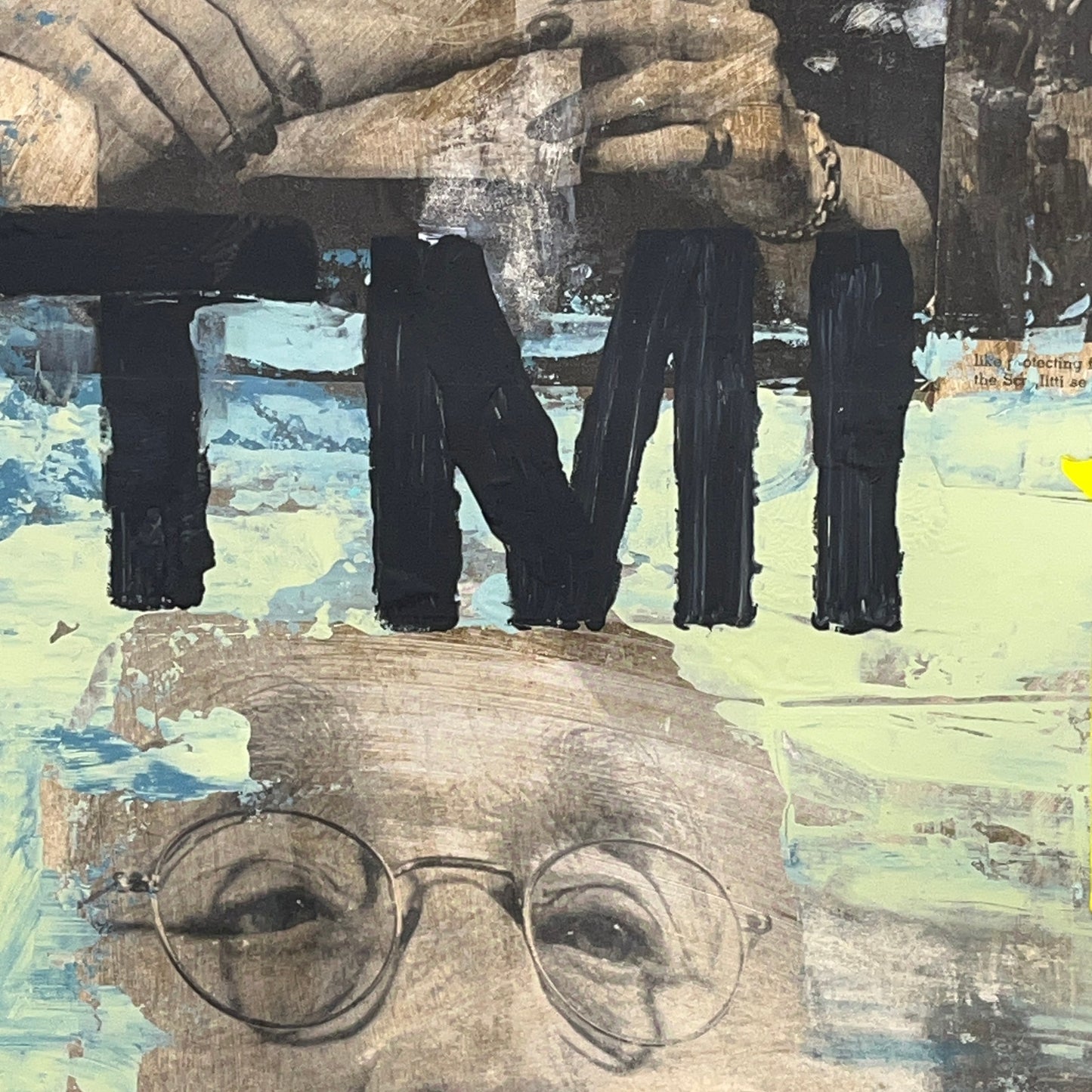 Original Mixed Media Abstract Modern Art Painting 24x36 "TMI" Signed