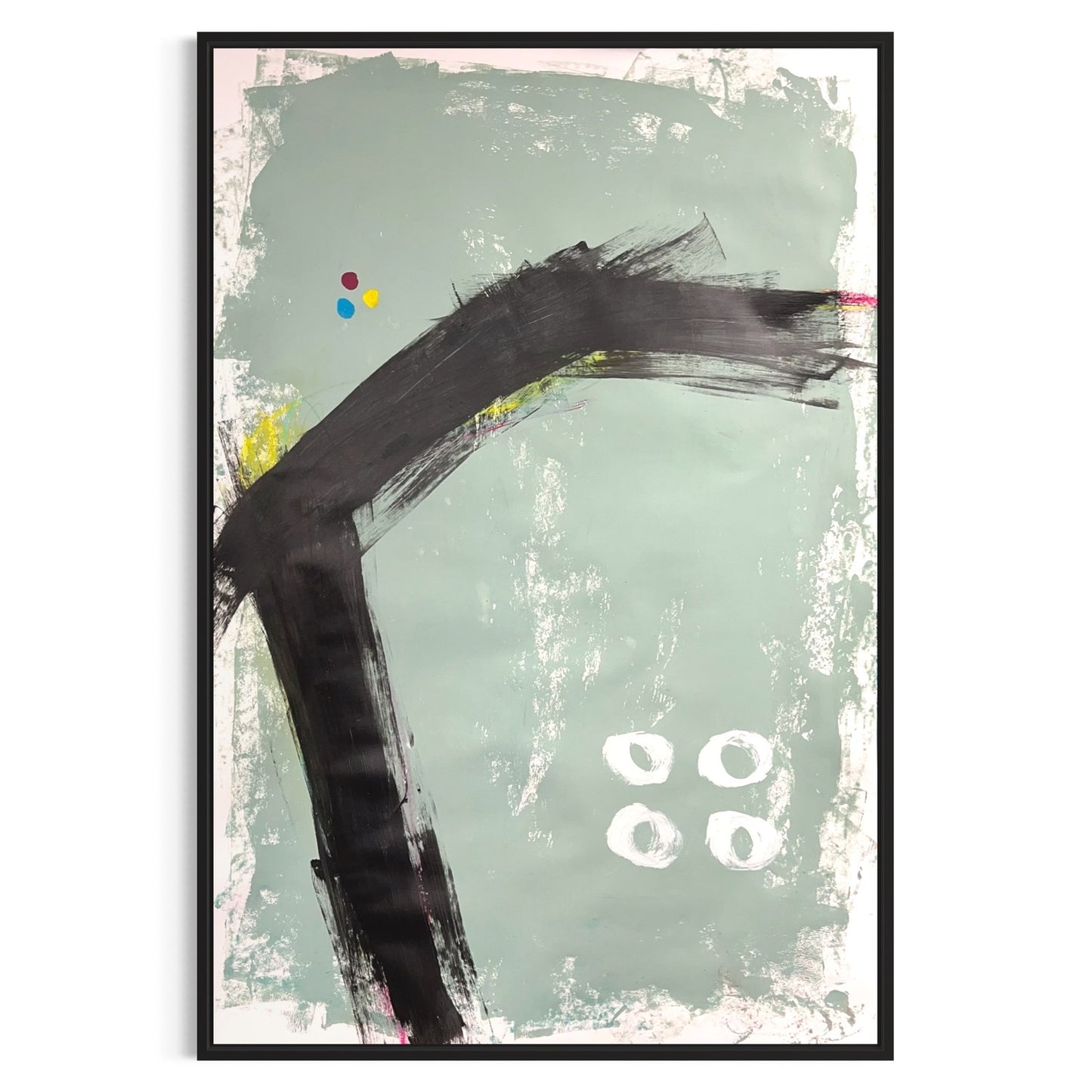 Original Mixed Media Abstract Modern Art Painting 24x36 "Huitain" Signed