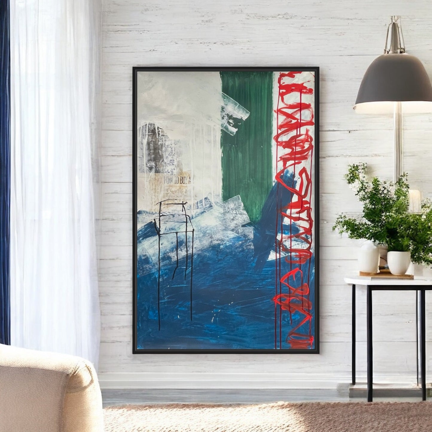 Original Mixed Media Abstract Modern Art Painting 24x36 "Hi-Fi Audio" Signed