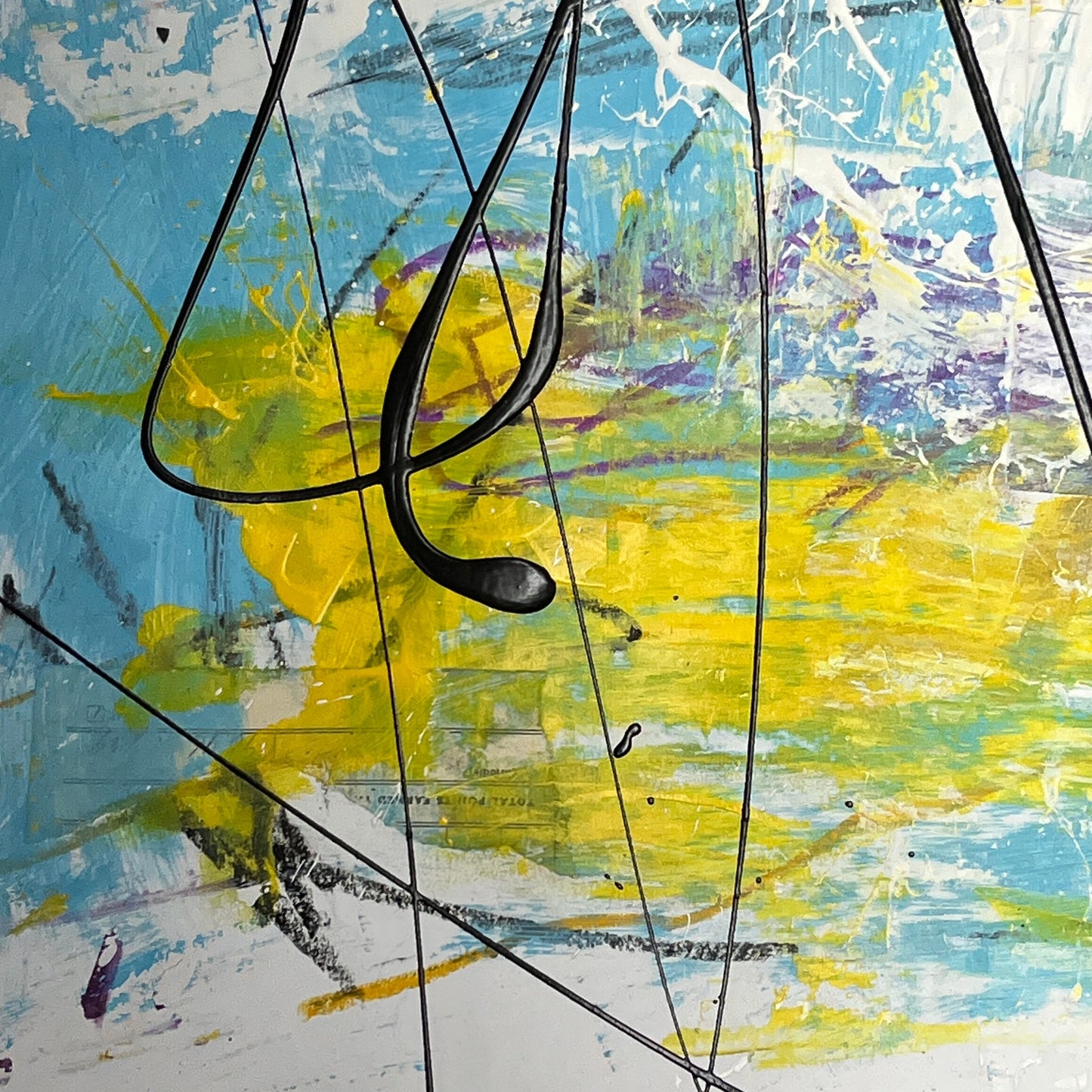 Original Mixed Media Abstract Art Painting 18x24 “c1945 Allied Van Lines Ad"