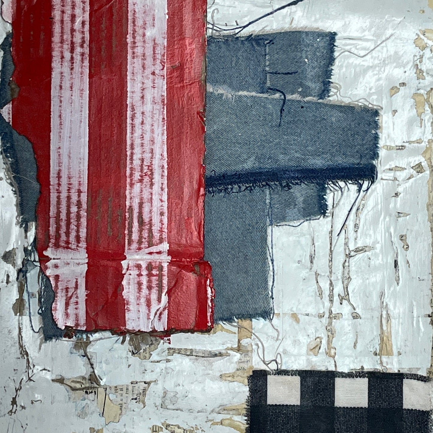 Original Framed Mixed Media Modern Art Collage Painting 12x18 "Culture"