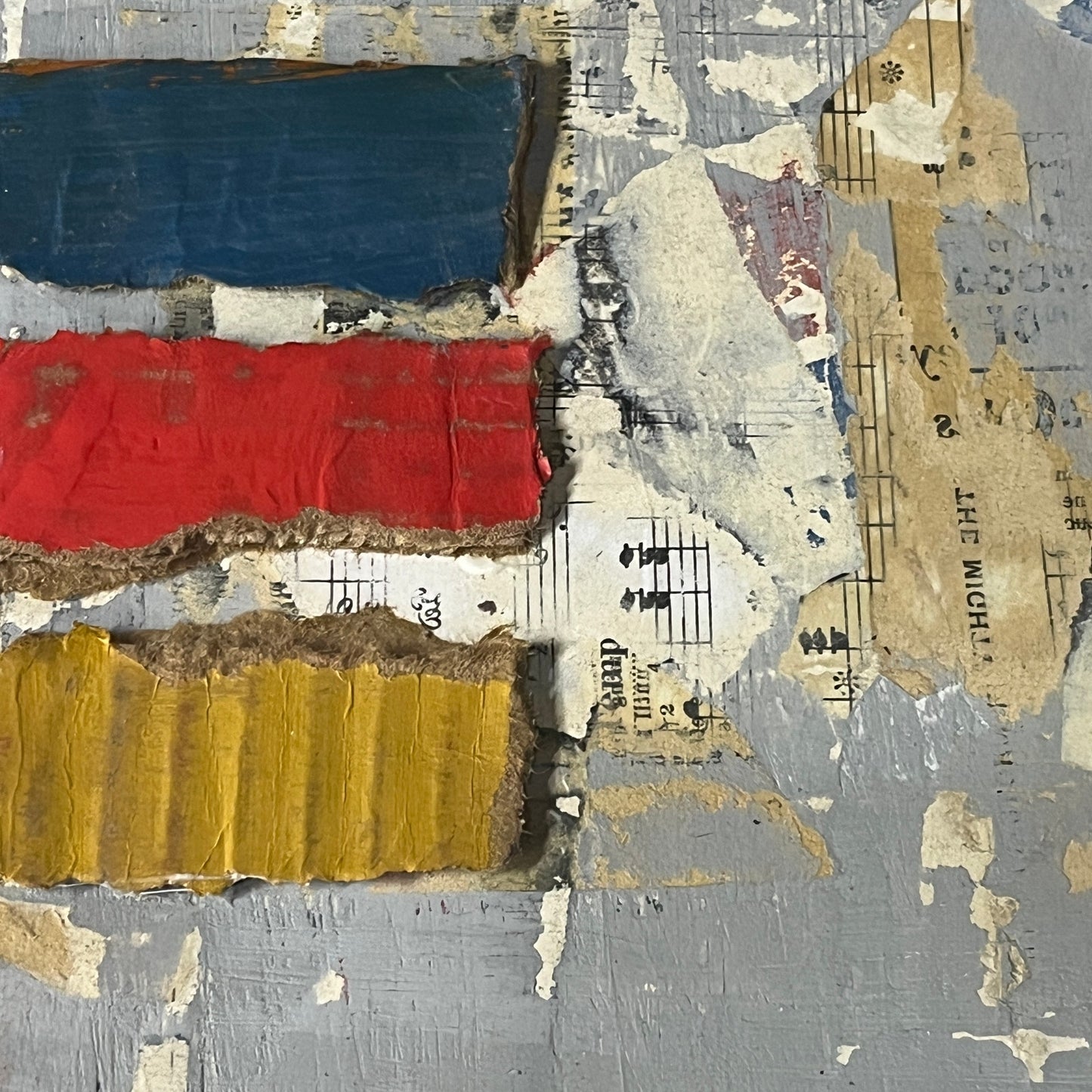 Original Mixed Media Abstract Art Collage Painting 11x14 "Fortell"