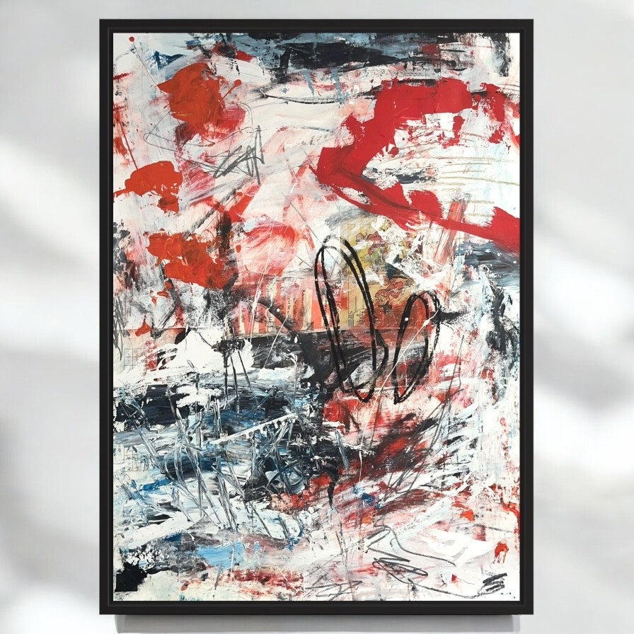 Original Mixed Media Abstract Modern Art Painting 18x24 "Vettura" Signed