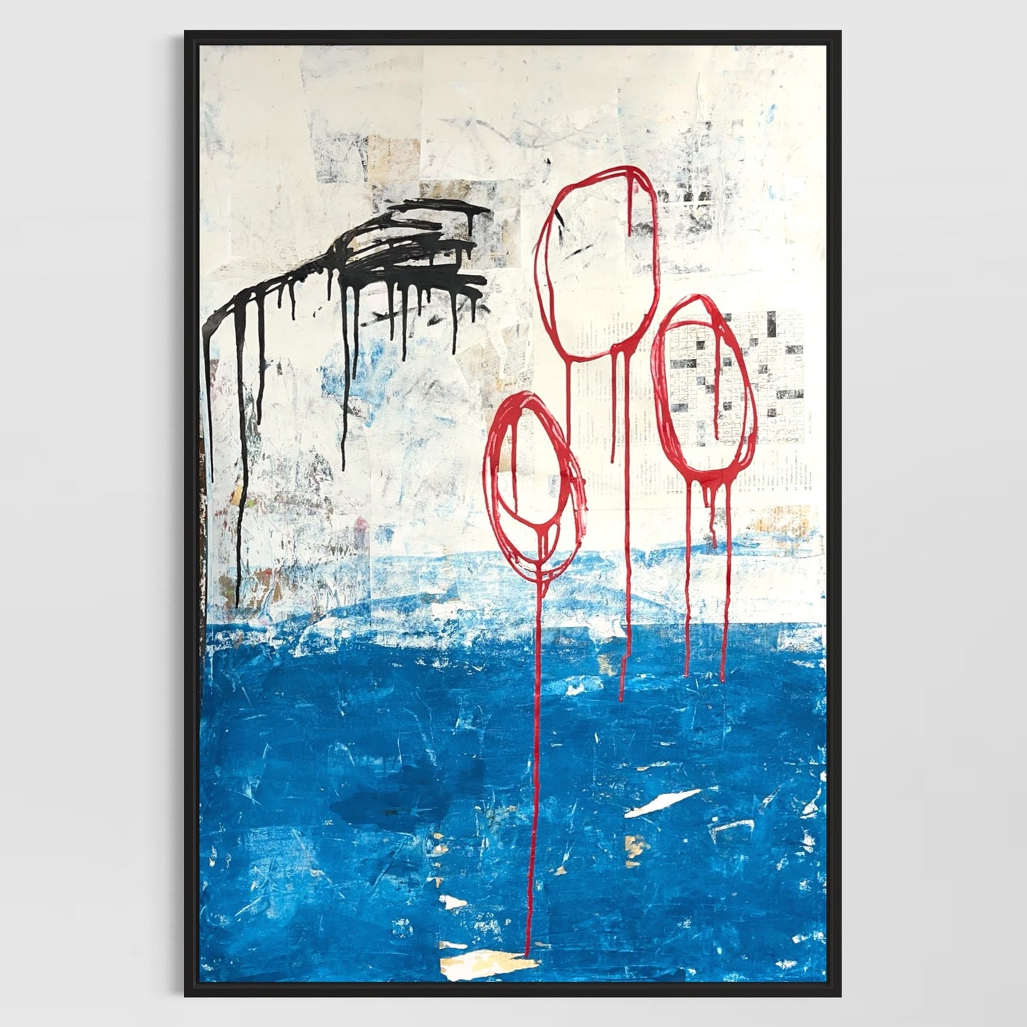 Original Mixed Media Abstract Modern Art Painting 24x36 "Verticity" Signed
