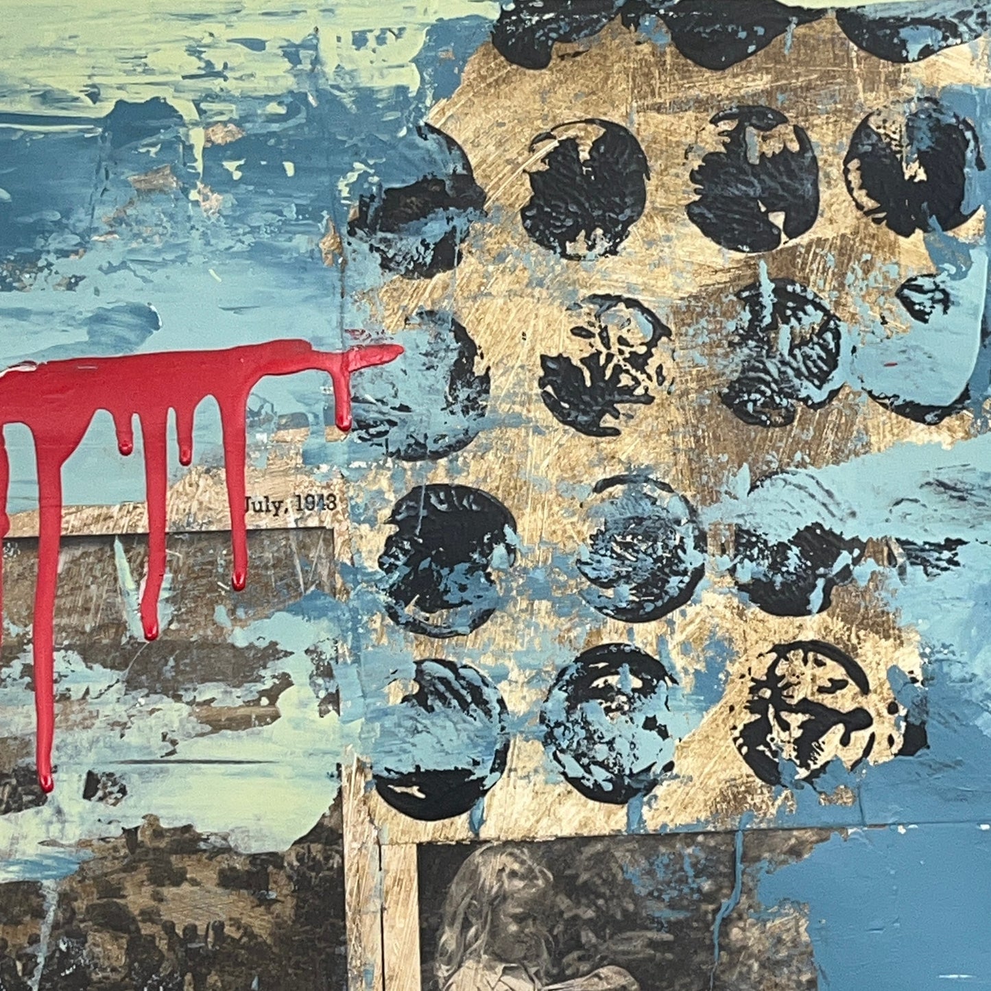 Original Mixed Media Abstract Modern Art Painting 24x36 "TMI" Signed