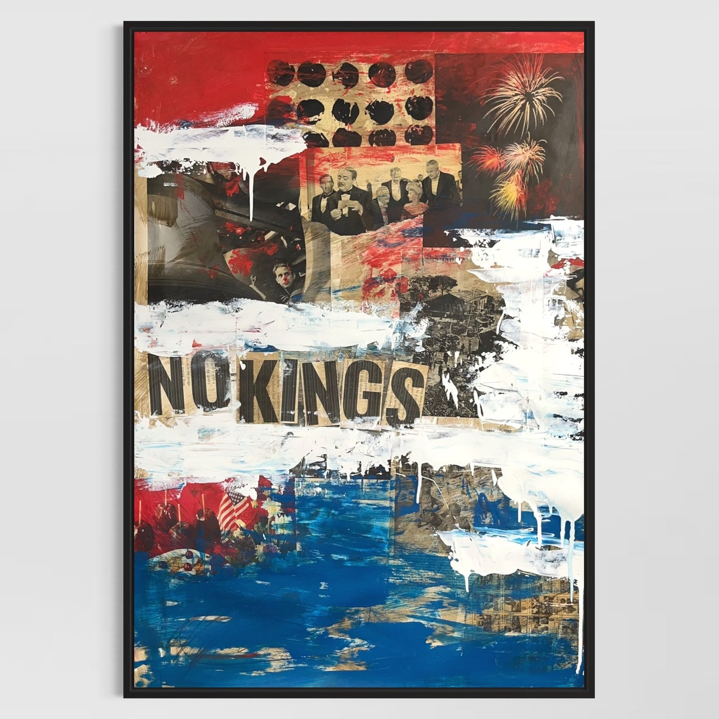 Original Mixed Media Abstract Modern Art Painting 24x36 "No Kings I" Signed