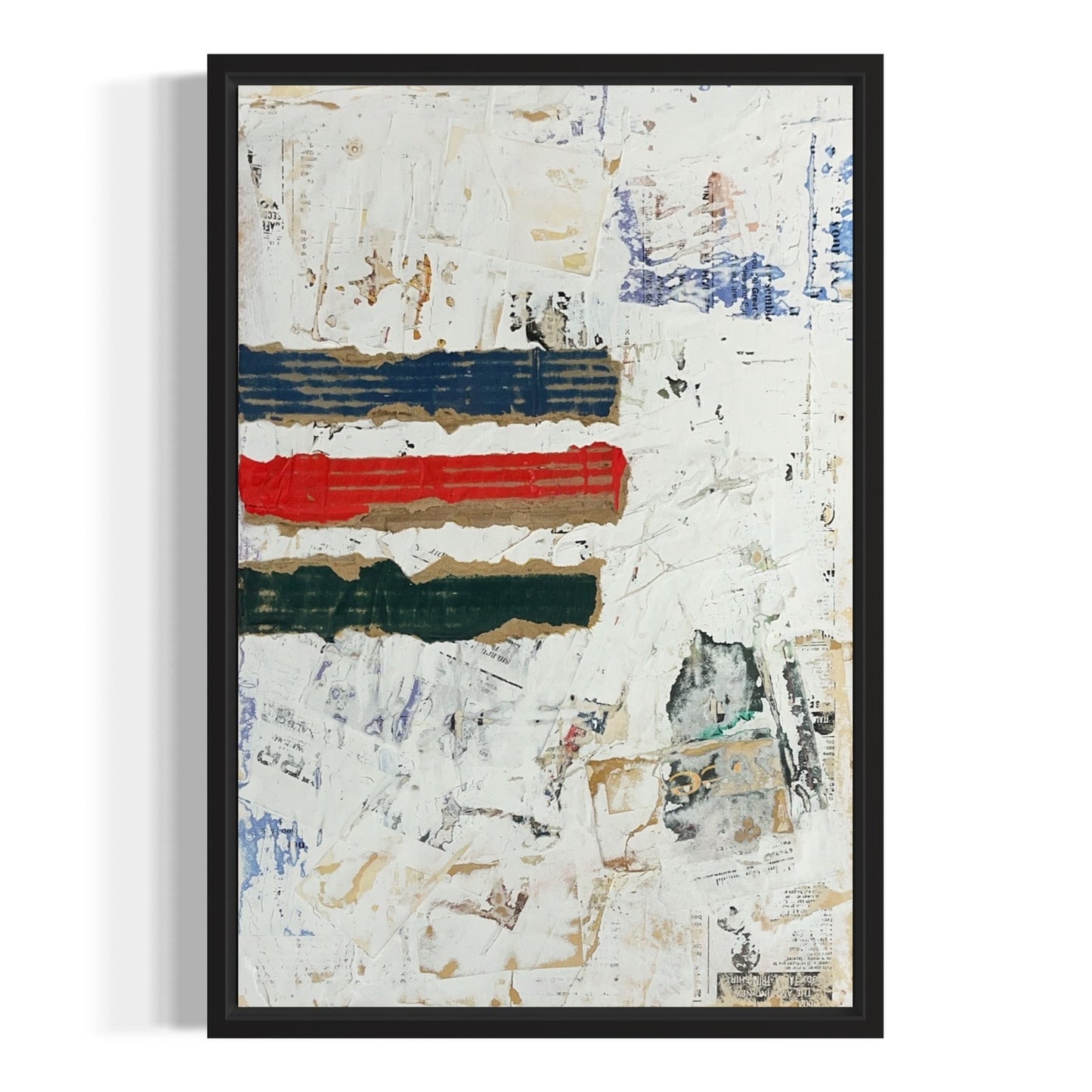 Original Framed Mixed Media Modern Art Collage Painting 12x18 "Pannage"