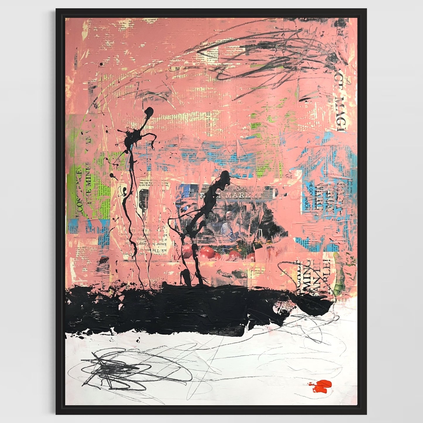 Original Mixed Media Abstract Modern Art Painting 18x24 "Postament" Signed