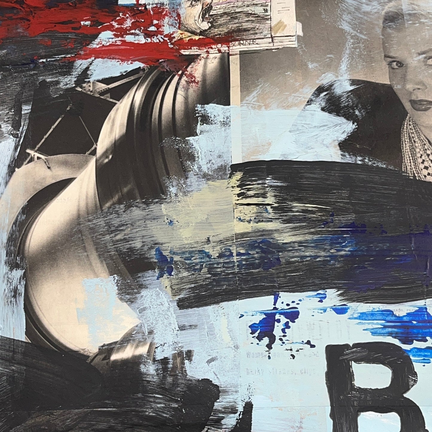 Original Mixed Media Abstract Modern Art Painting 24x36 "Baba" Signed
