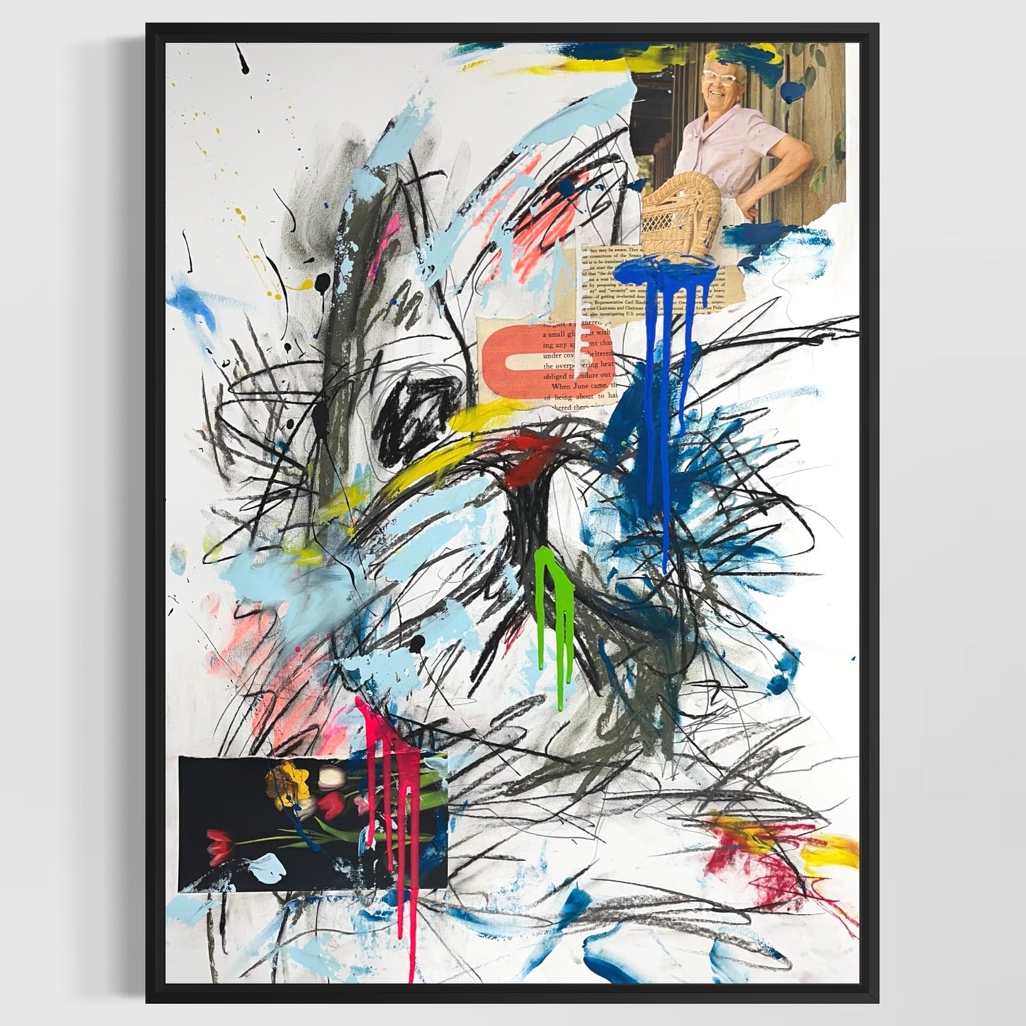 Original Mixed Media Abstract Modern Art Painting 18x24 "Peatary" Signed