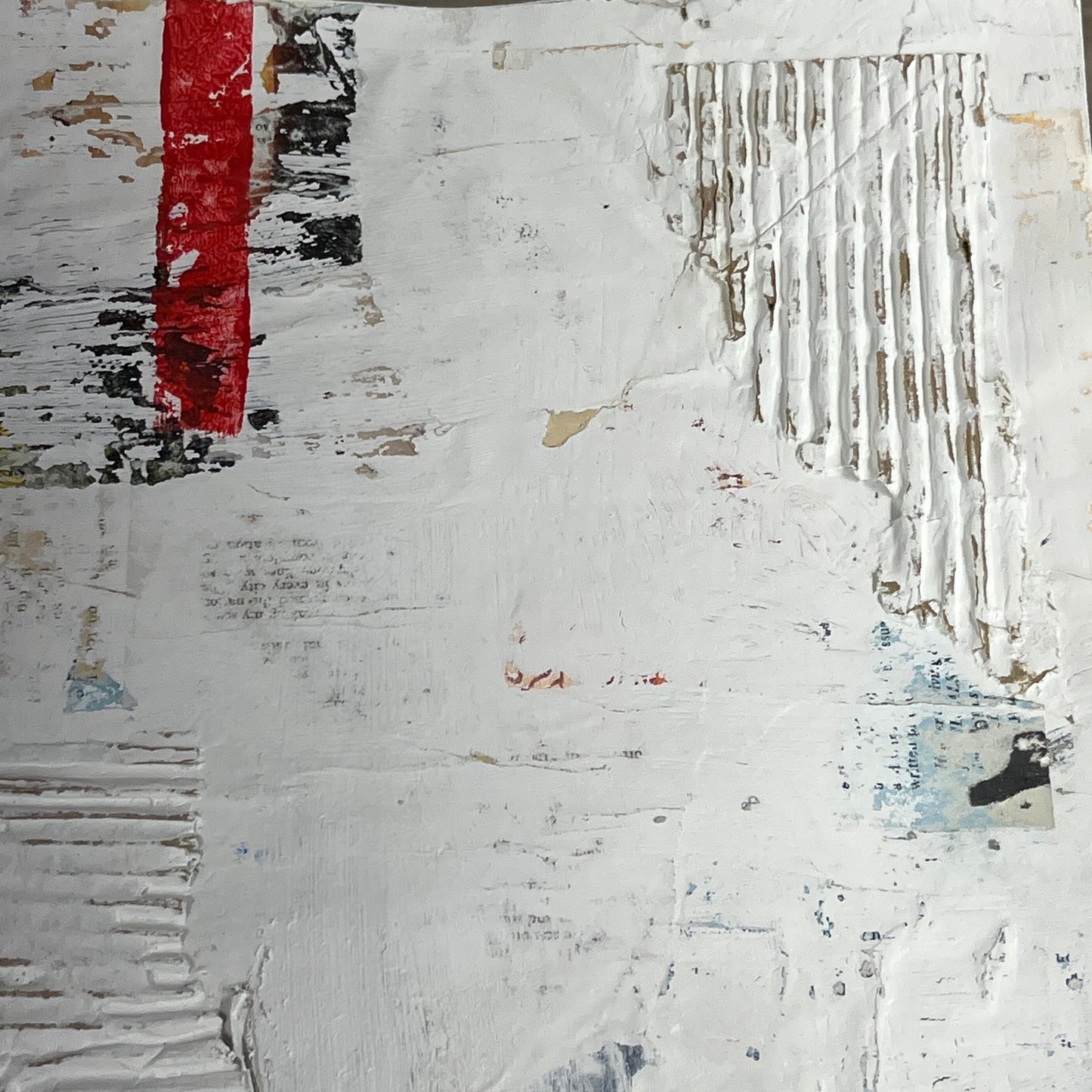 Original Framed Minimalist Modern Art Collage Painting 12x18 "Similize"