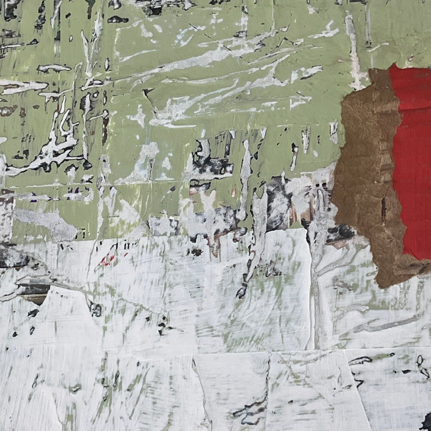 Original Mixed Media Modern Art Collage Painting 11x14 "Pimento"