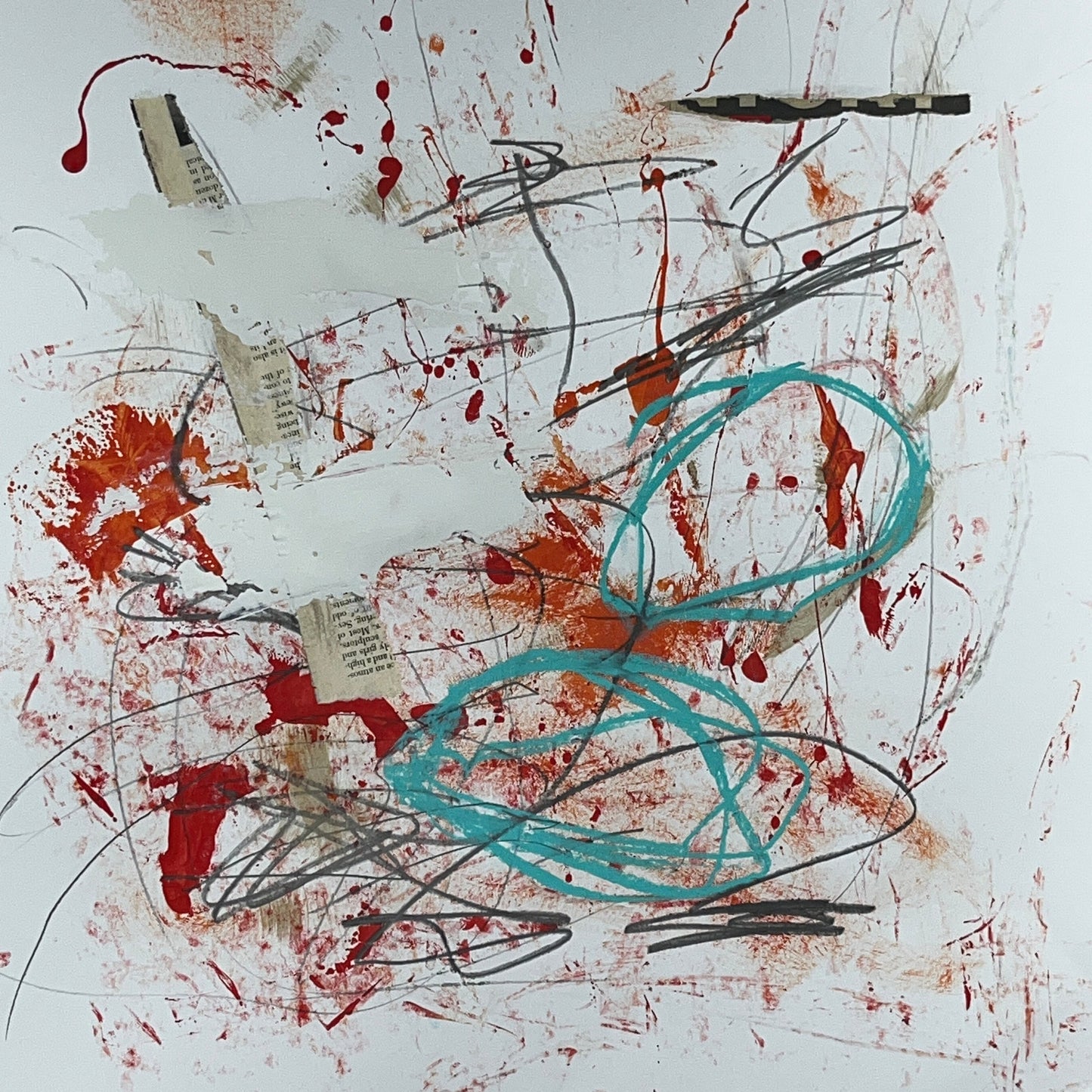 Original Mixed Media Abstract Modern Art Painting 18x24 "Natiform" Signed