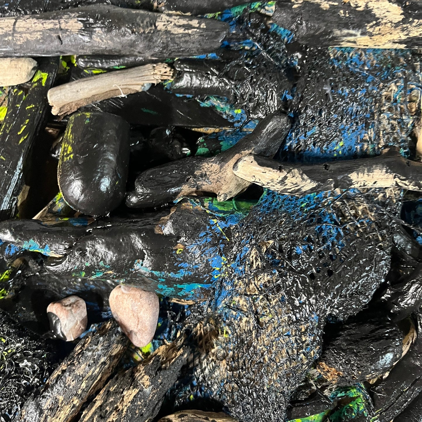 Original Abstract Assemblage Found Object Driftwood Art 22x23 "Subsidiary"