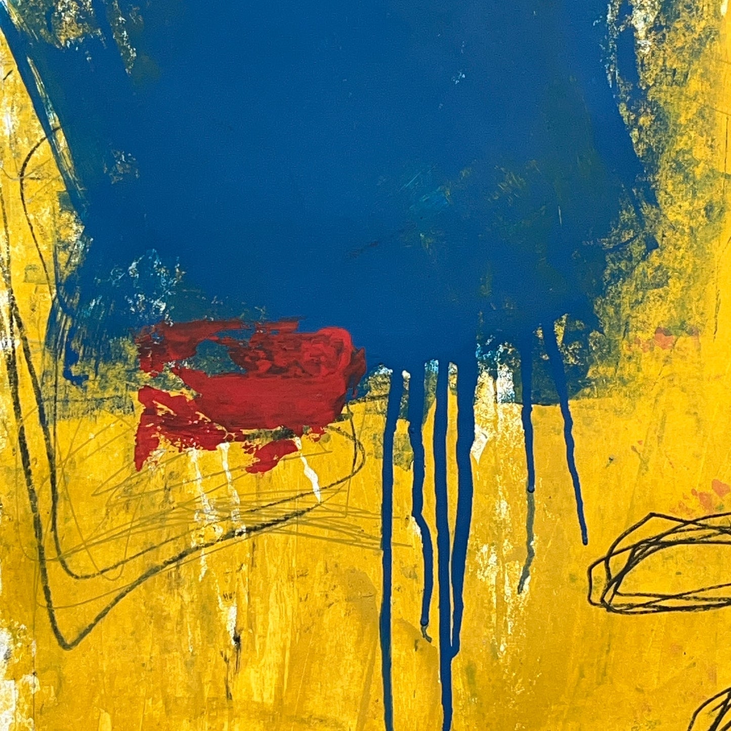 Original Mixed Media Abstract Modern Art Painting 24x36 "Bletonism" Signed
