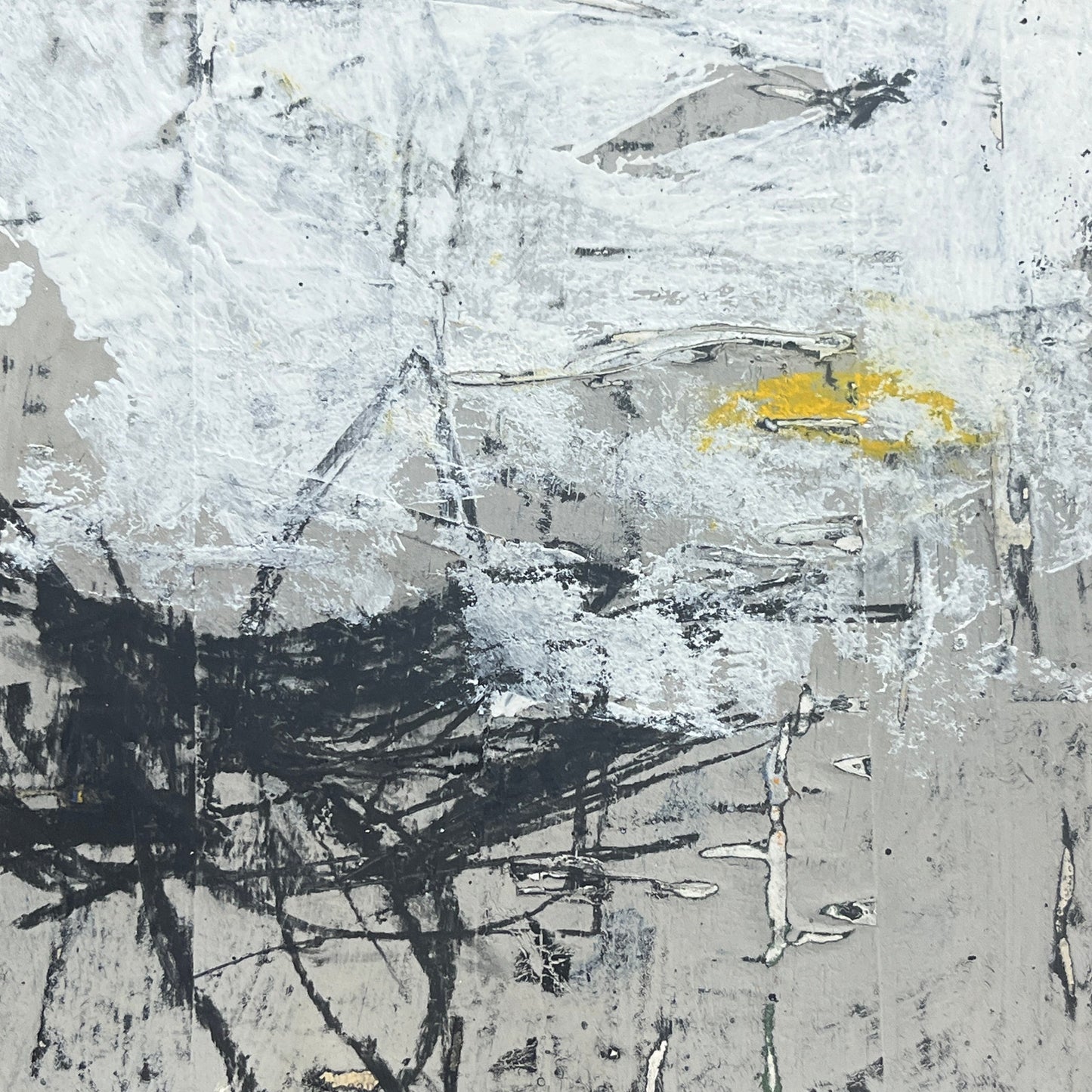 Original Grunge Minimalist Modern Art Collage Painting 8.5x11 "Theomastix"