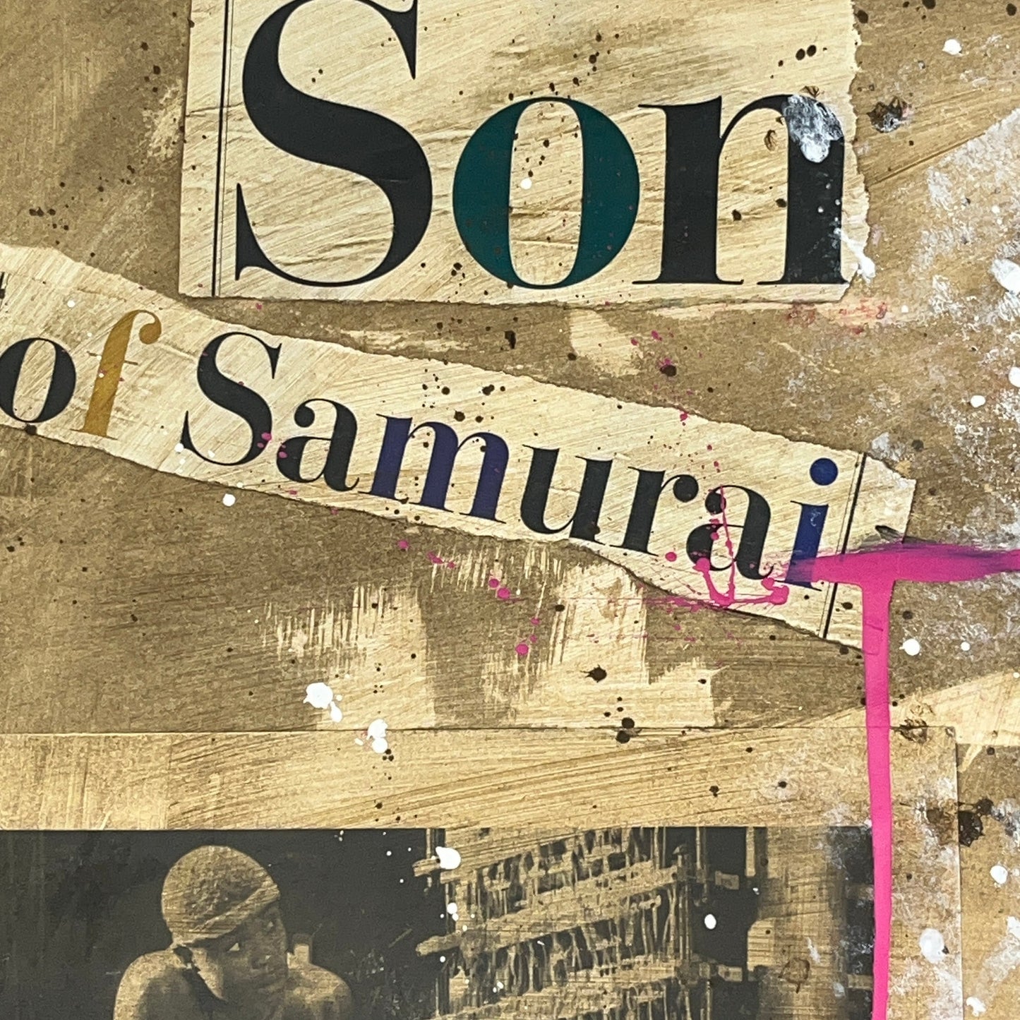 Original Mixed Media Abstract Modern Art Painting 24x36 "Son of Samurai" Signed