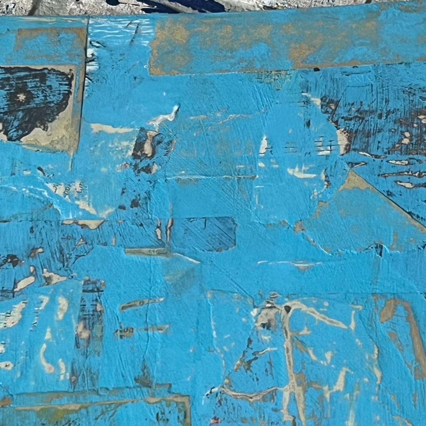 Original Mixed Media Abstract Art Collage Painting 9x12 "Chide"