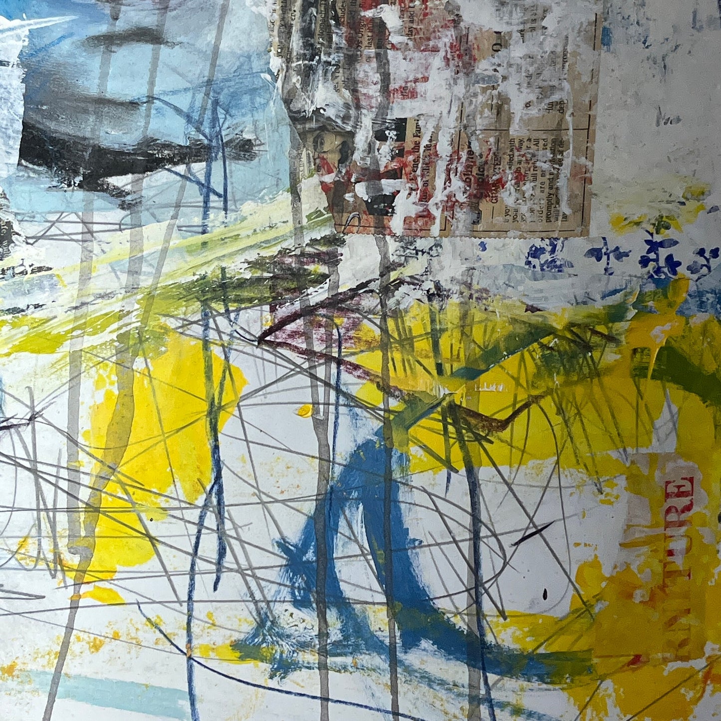 Original Mixed Media Abstract Art Painting 18x24 “Deprivation" Signed