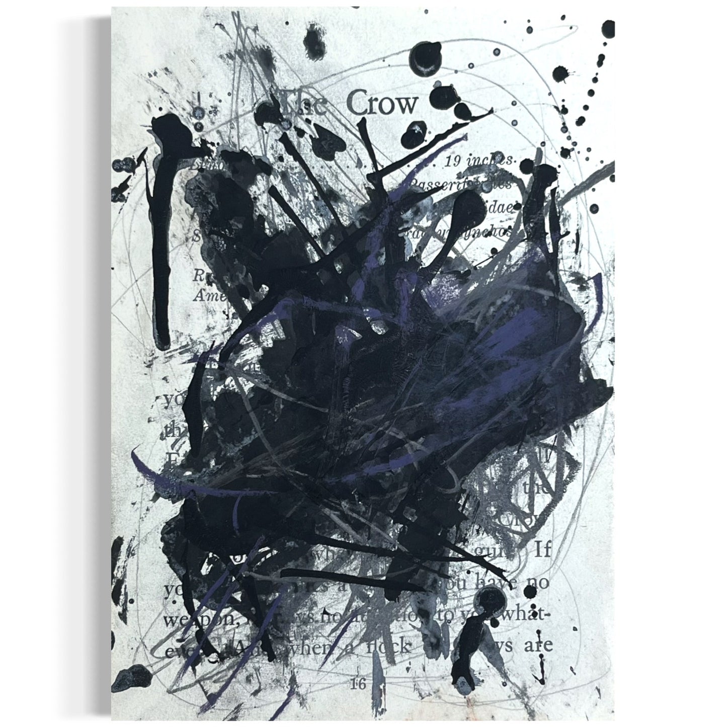 Original Abstract Modern Art Bird Painting "The Crow" Signed