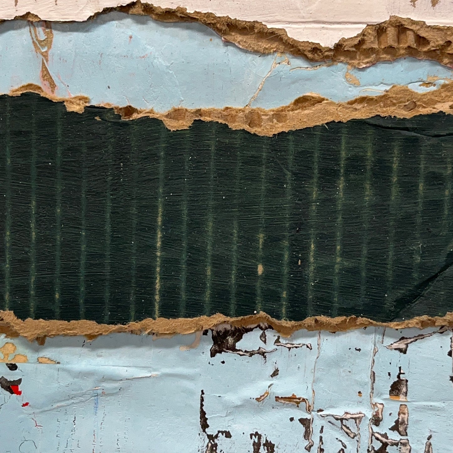 Original Framed Mixed Media Modern Art Collage Painting 12x18 "Locker"