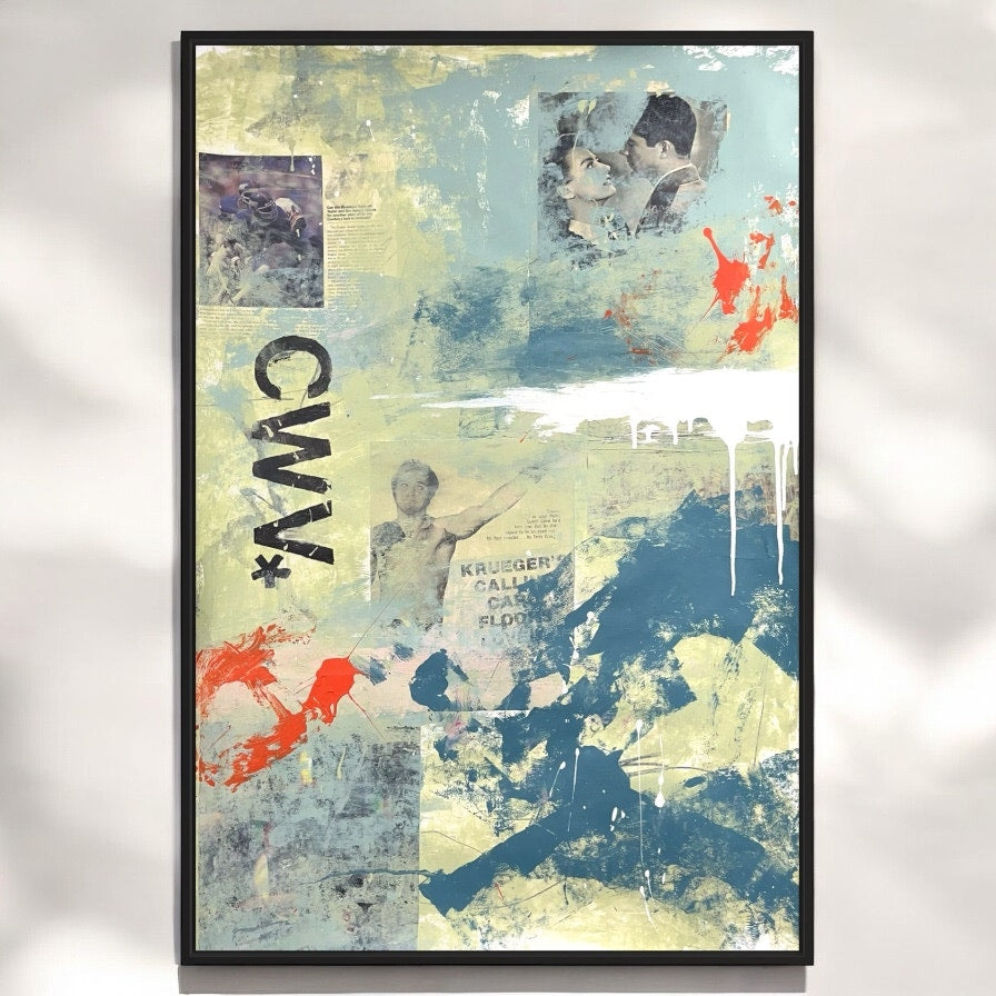 Original Mixed Media Abstract Modern Art Painting 24x36 "CWV" Signed