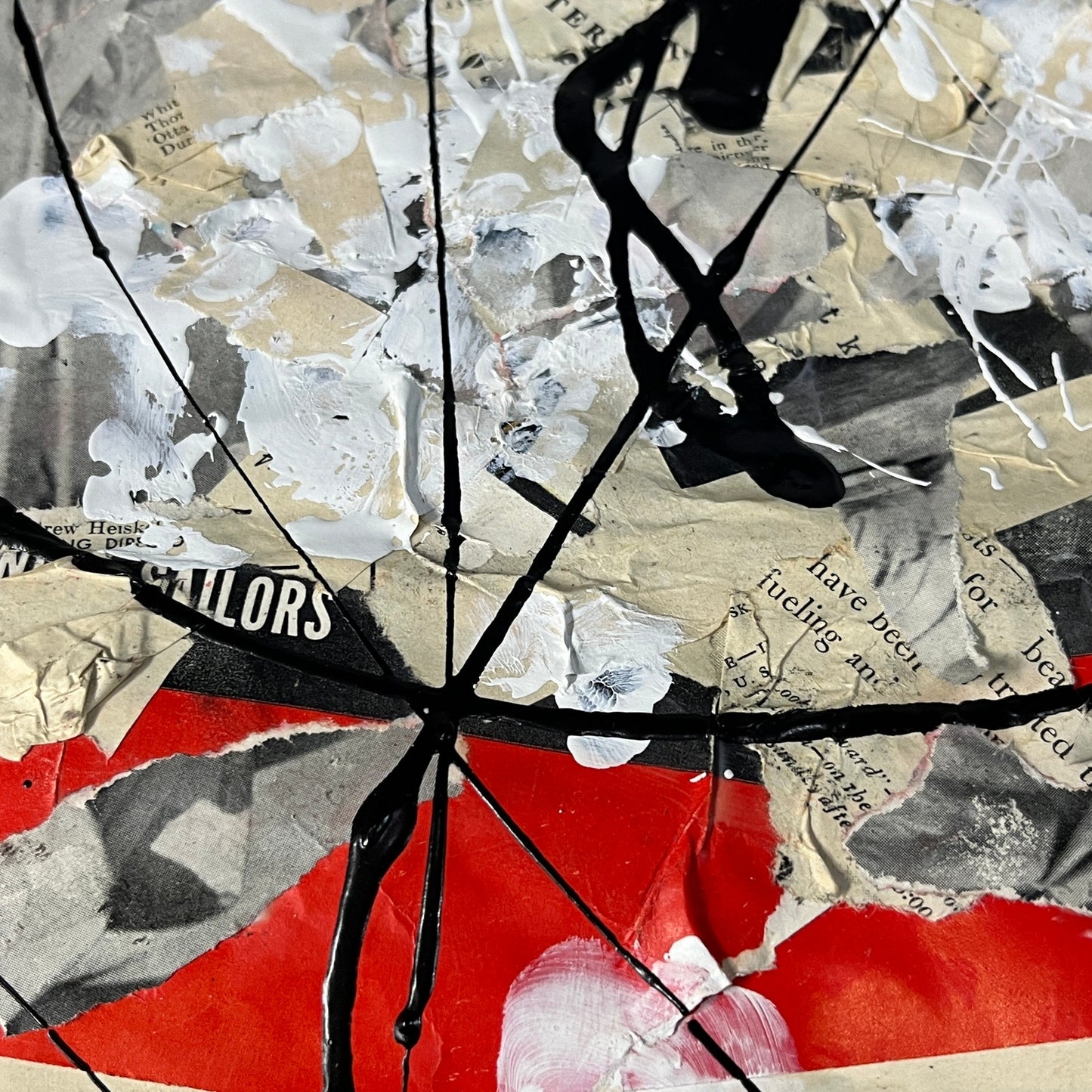 Original Mixed Media Abstract Art Collage 11x14 "1945 Aug 6 Life Magazine"