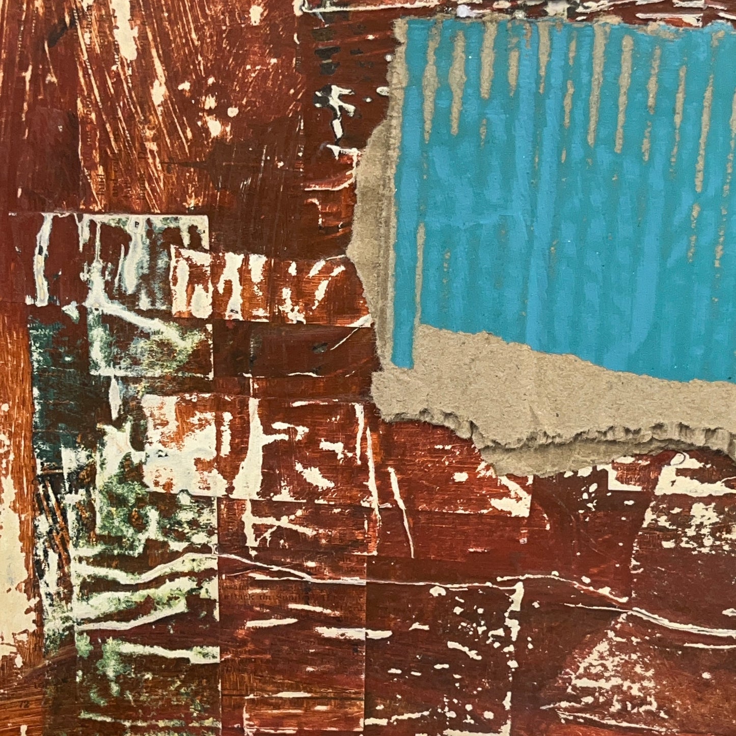 Original Framed Mixed Media Modern Art Collage Painting 12x18 "Santa Fe"