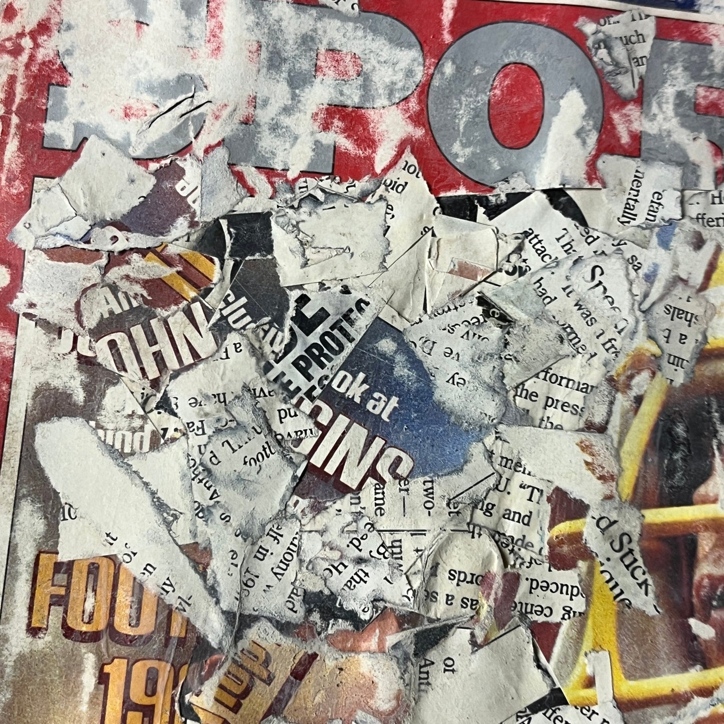 Original Mixed Media Abstract Art Collage 8x11 "Oct 1983 Inside Sports Magazine"