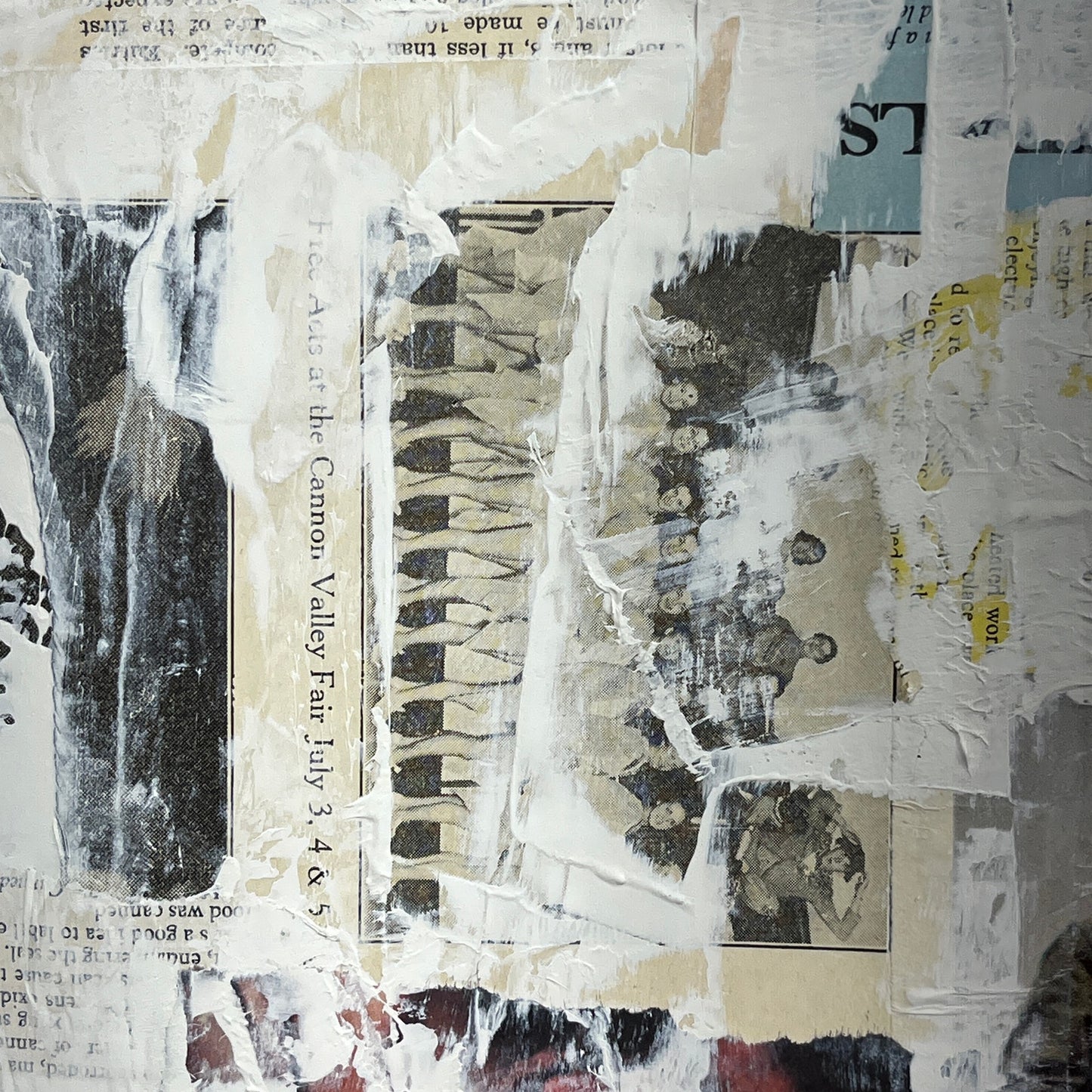 Original Mixed Media Abstract Modern Art Painting 18x24 "Freeport Journal"