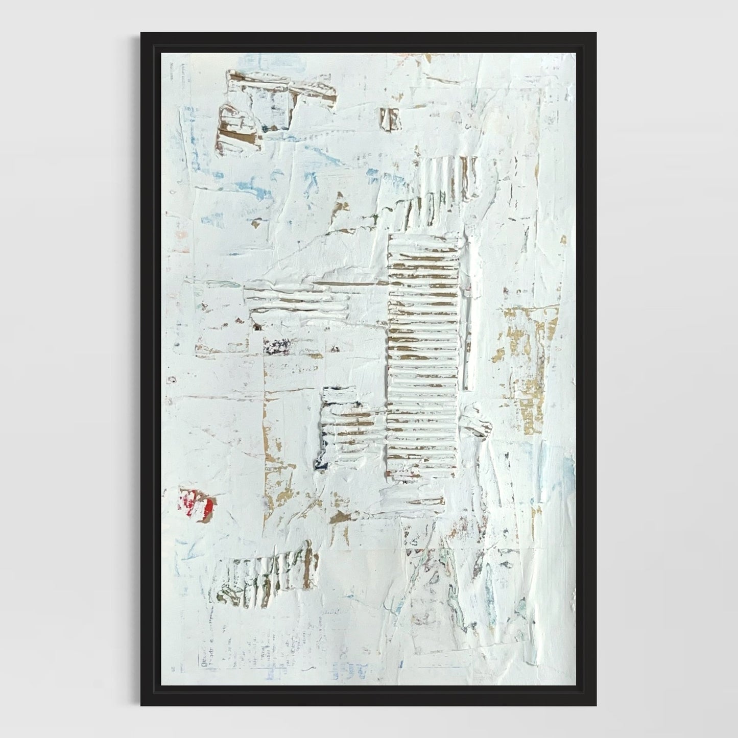 Original Framed Minimalist Modern Art Collage Painting 12x18 "Regulus"