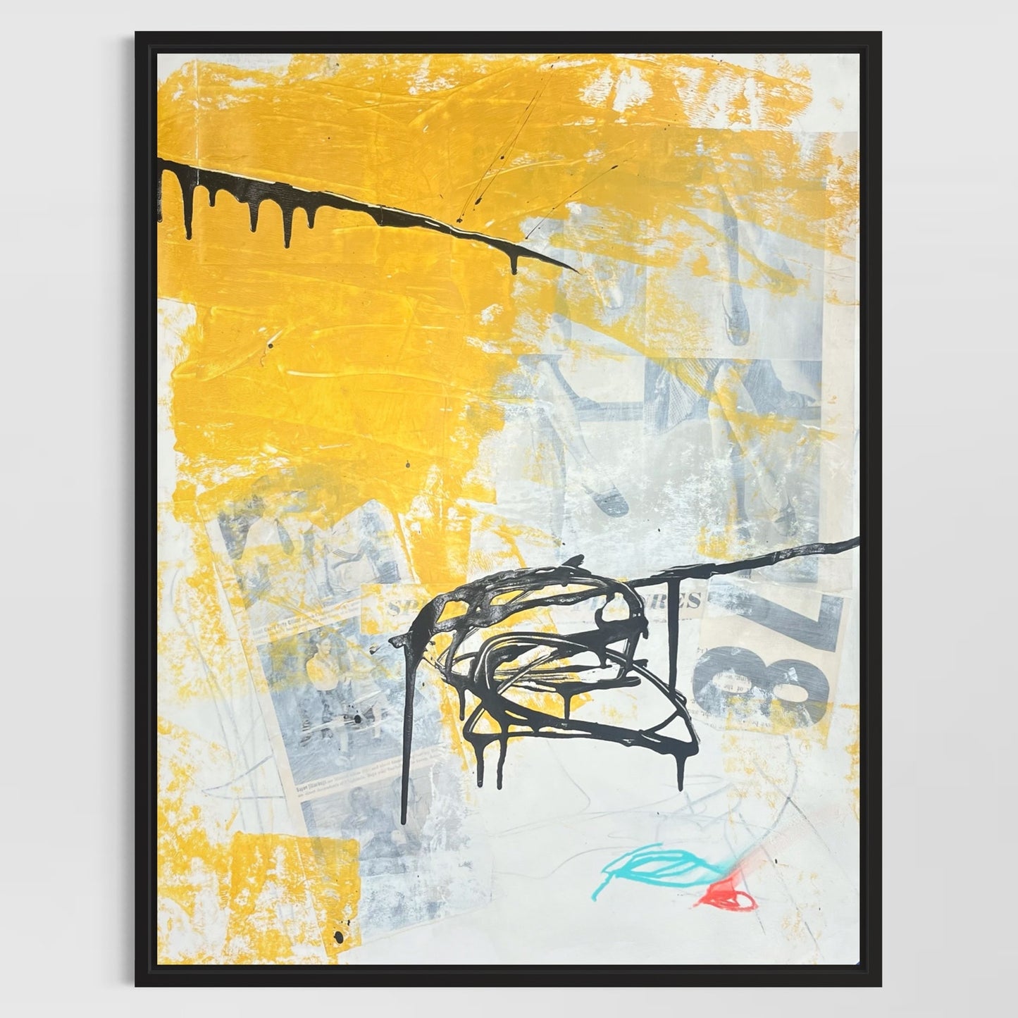 Original Mixed Media Abstract Modern Art Painting 18x24 "Absinthism" Signed