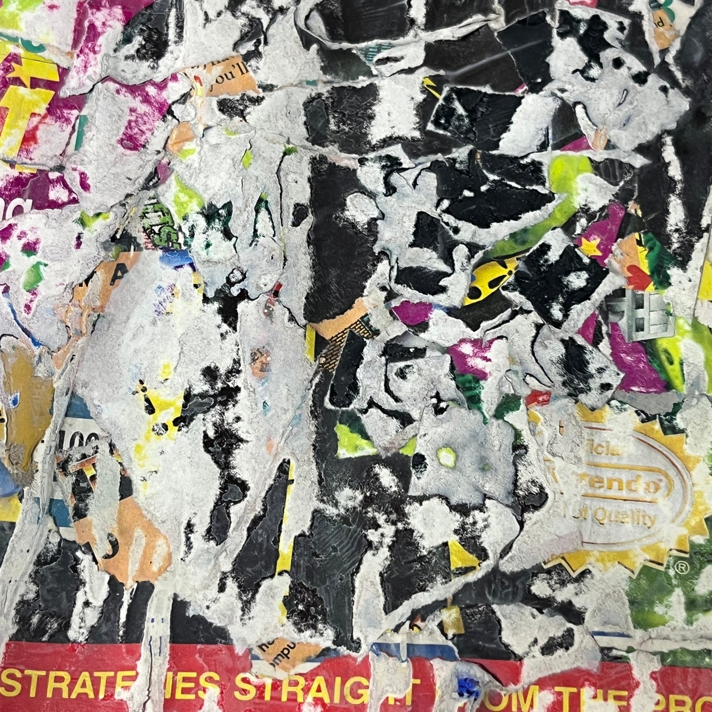 Original Abstract Art Collage 8x11 "1992 Felix the Cat Nintendo Power Magazine"