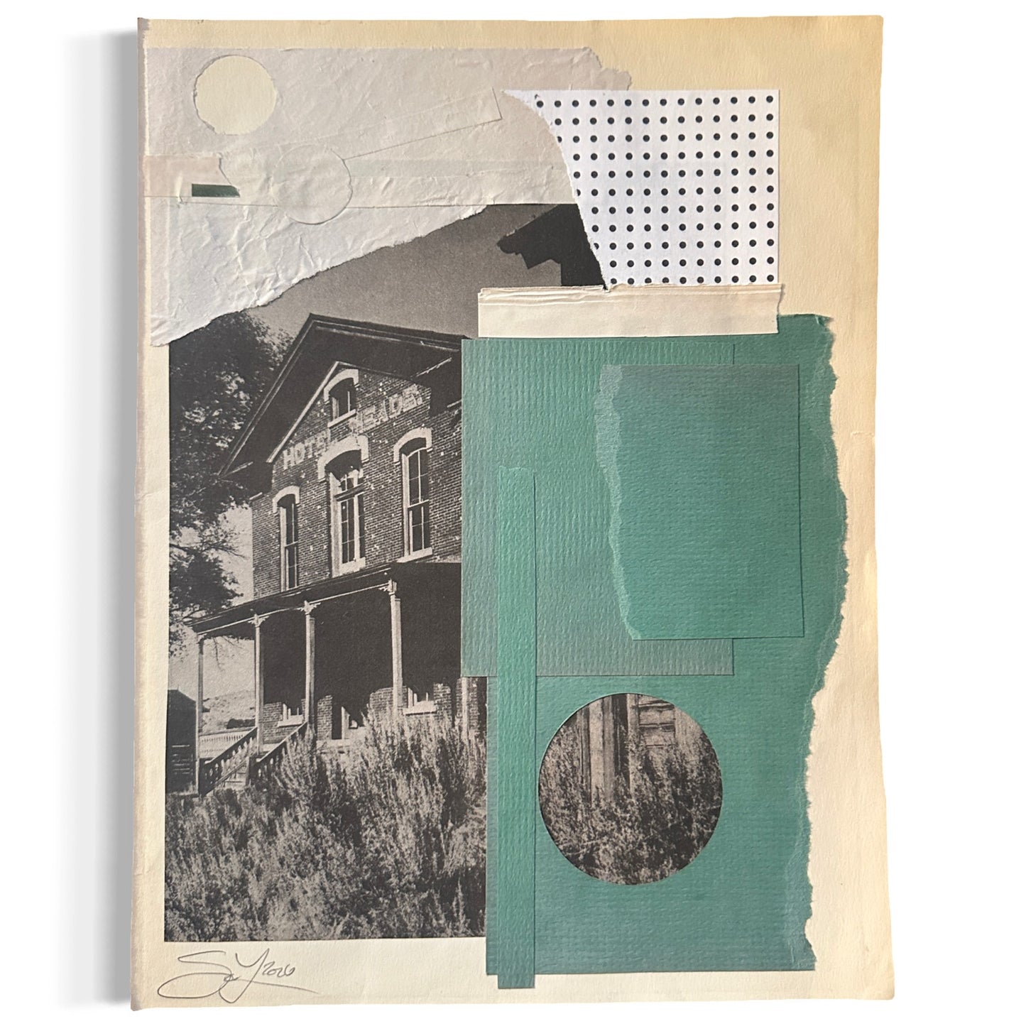 Original Mixed Media Modern Art Collage "Personalty" 9.5x12.5" Signed