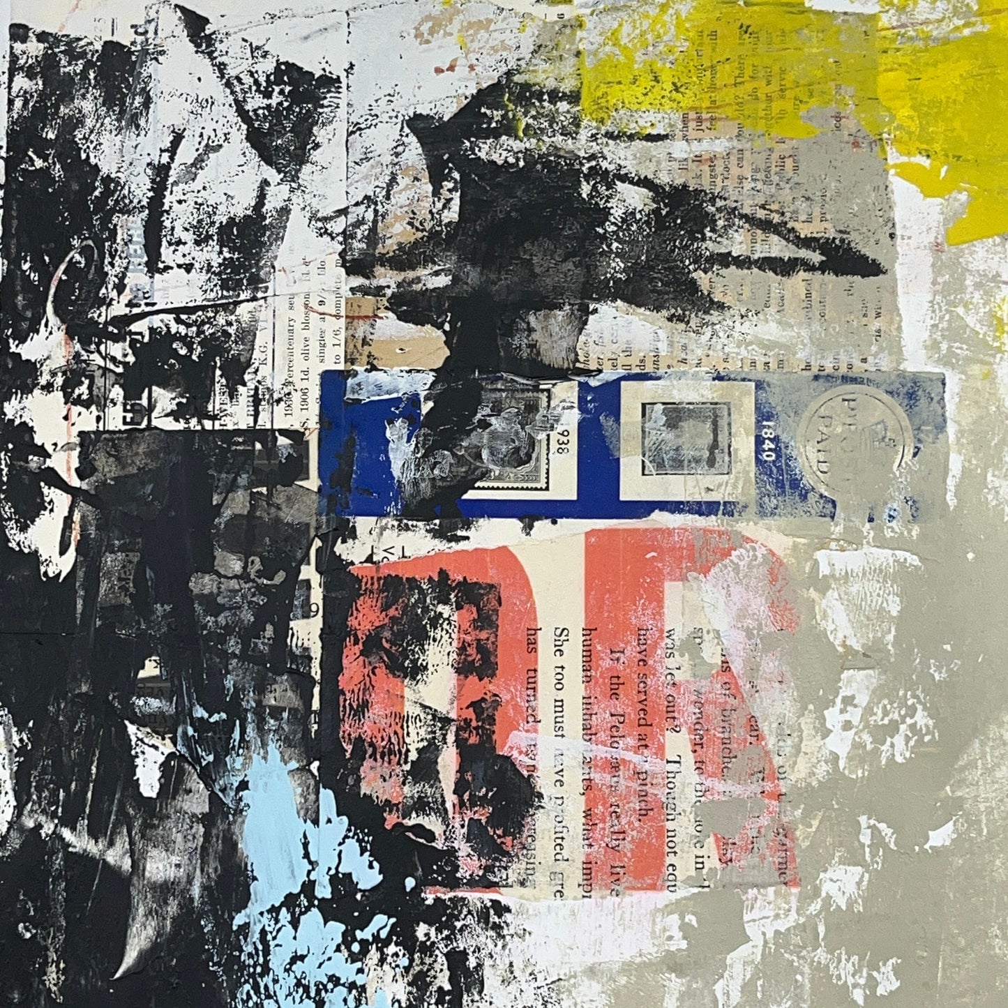 Original Mixed Media Abstract Modern Art Painting 18x24 "Loess" Signed
