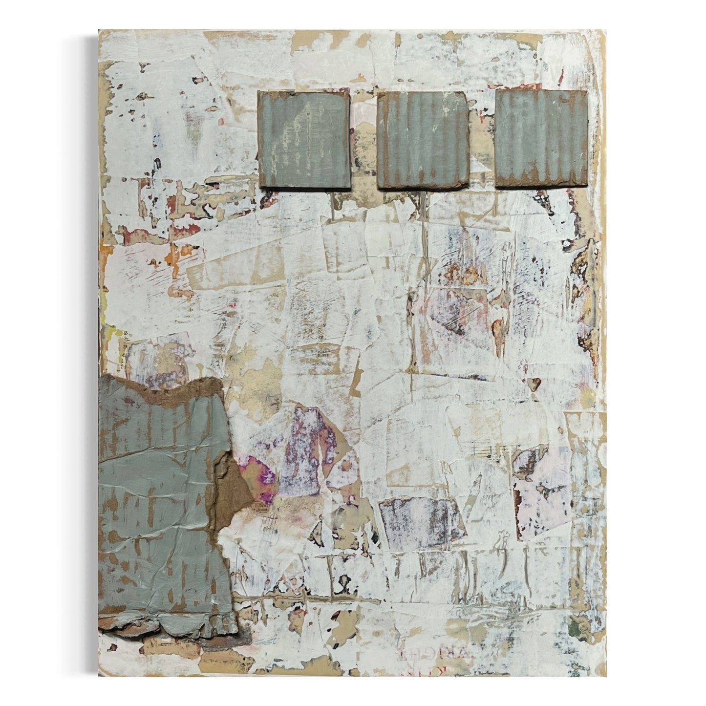 Original Mixed Media Abstract Art Collage Painting 11x14 "Beacon"